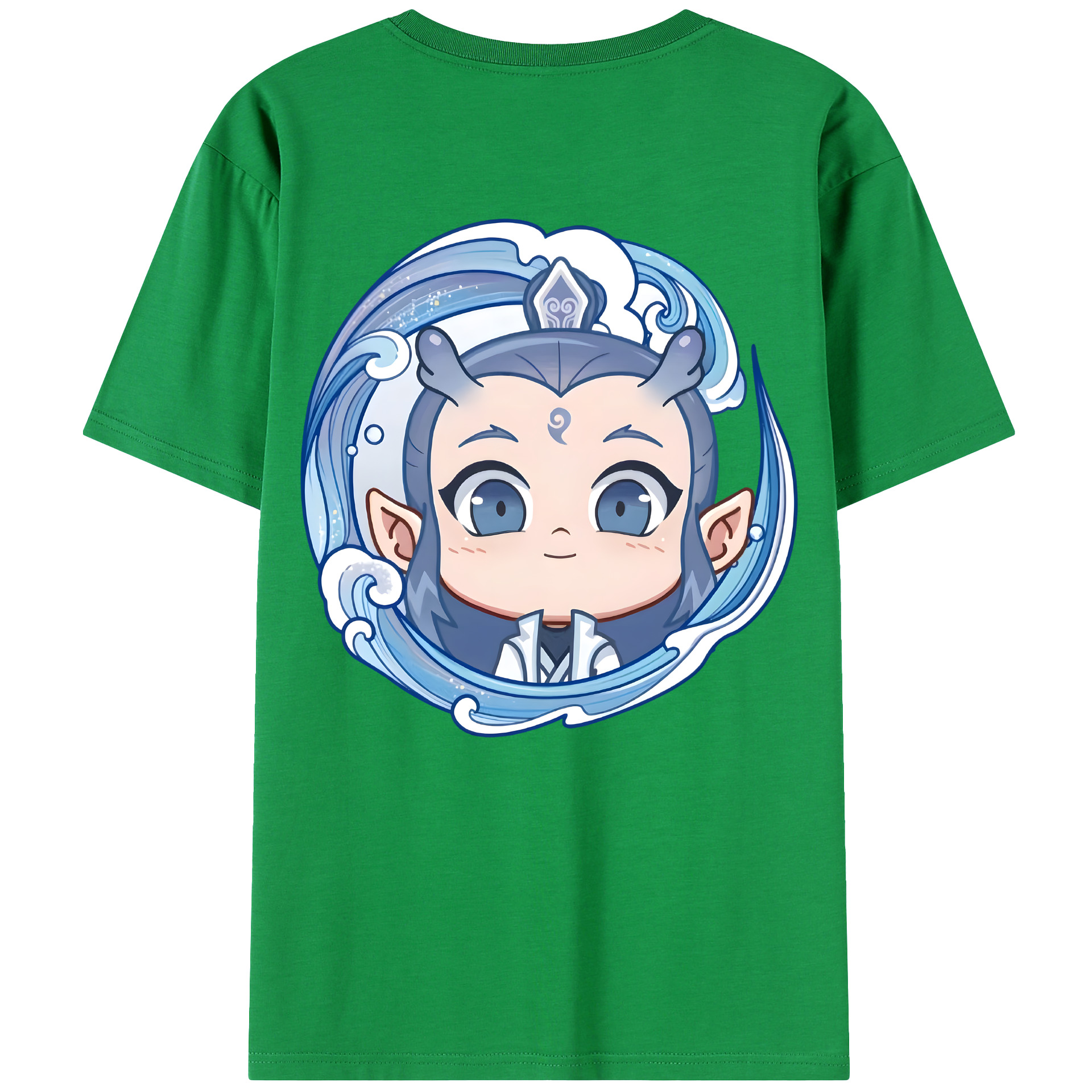 （画像用） Ne Zha 2 ナタ 魔童の大暴れ 綿100％ メンズ半袖Tシャツ（バックプリント） 通気性