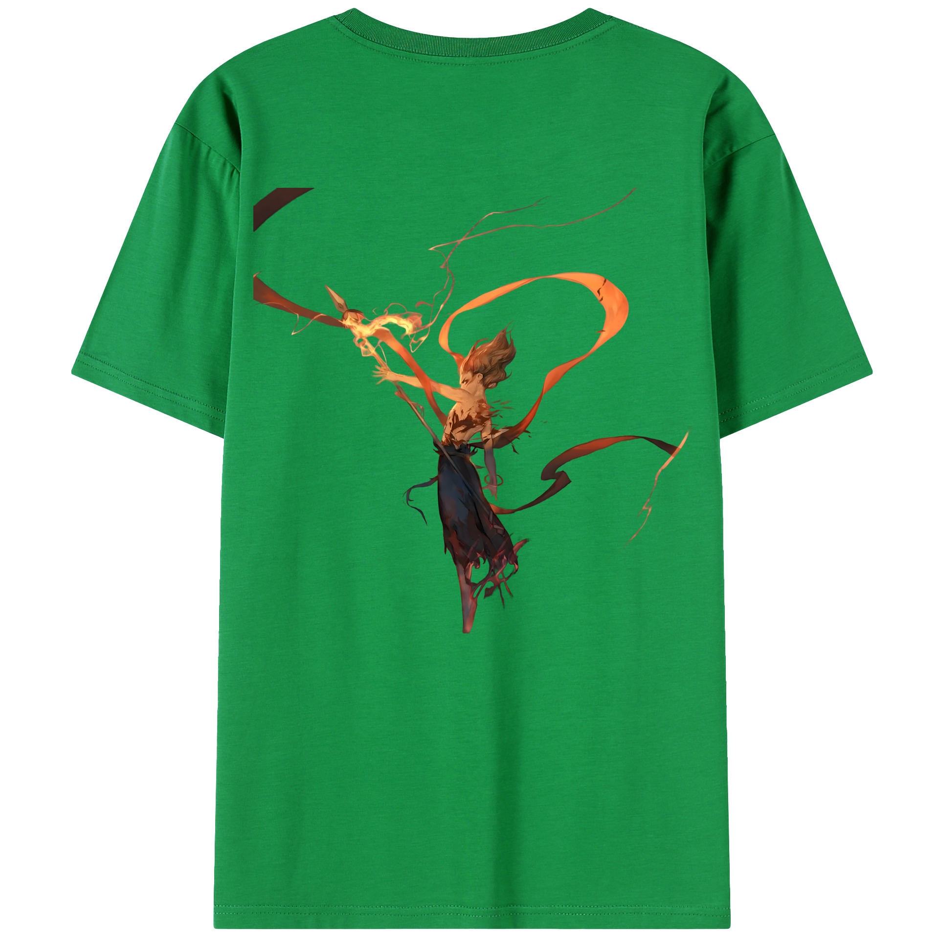 （画像用） Ne Zha 2 ナタ 魔童の大暴れ 綿100％ メンズ半袖Tシャツ（バックプリント） 通気性