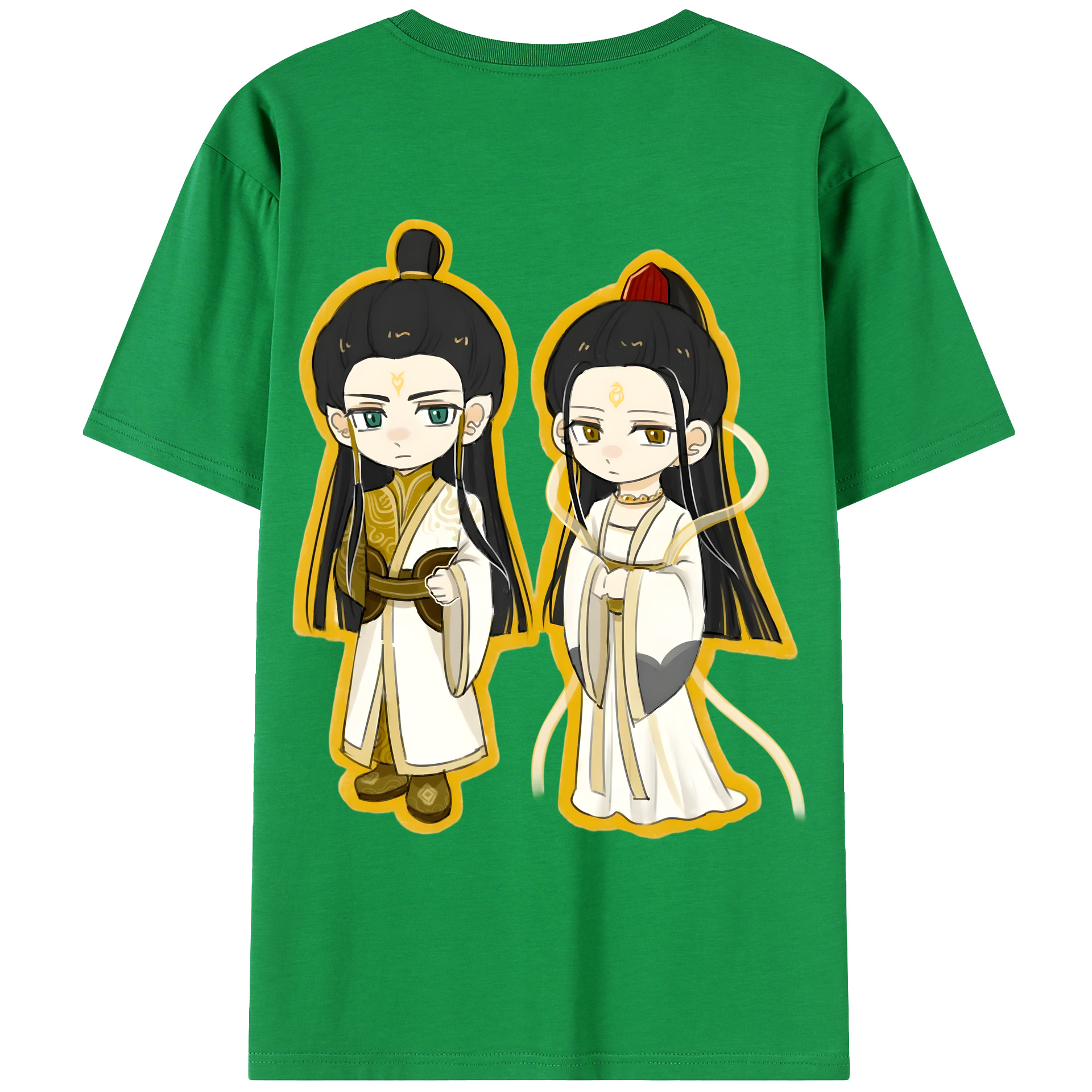（画像用） Ne Zha 2 ナタ 魔童の大暴れ 綿100％ メンズ半袖Tシャツ（バックプリント） 通気性