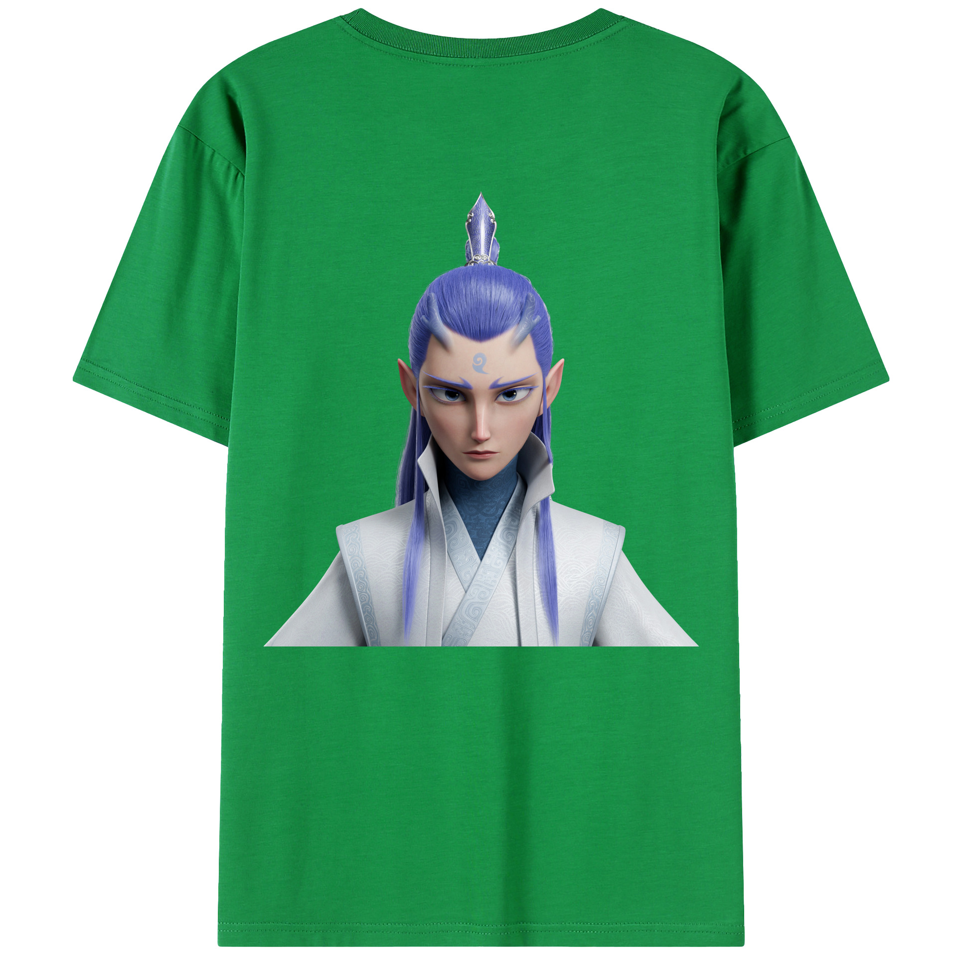 （画像用） Ne Zha 2 ナタ 魔童の大暴れ 綿100％ メンズ半袖Tシャツ（バックプリント） 通気性