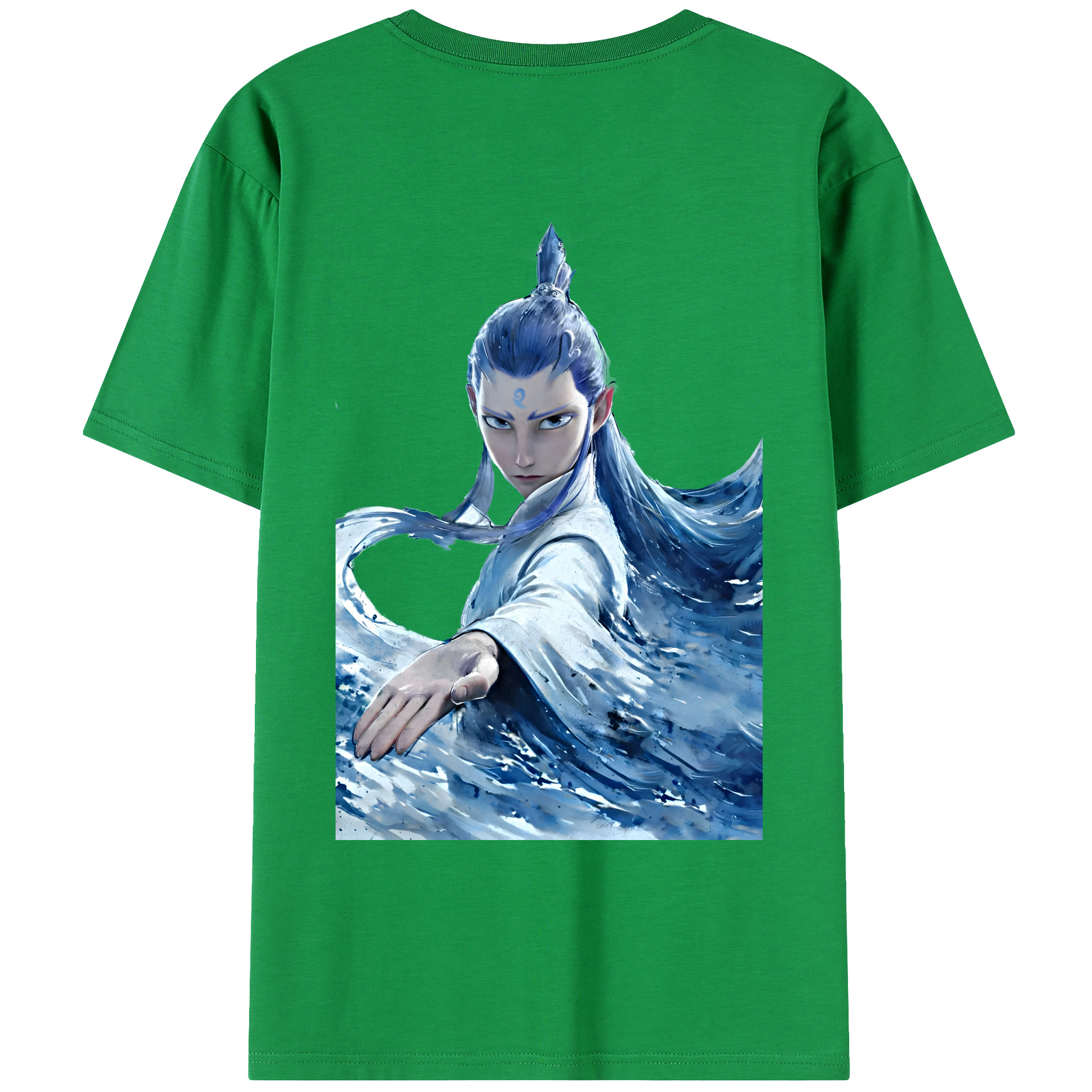 （画像用） Ne Zha 2 ナタ 魔童の大暴れ 綿100％ メンズ半袖Tシャツ（バックプリント） 通気性