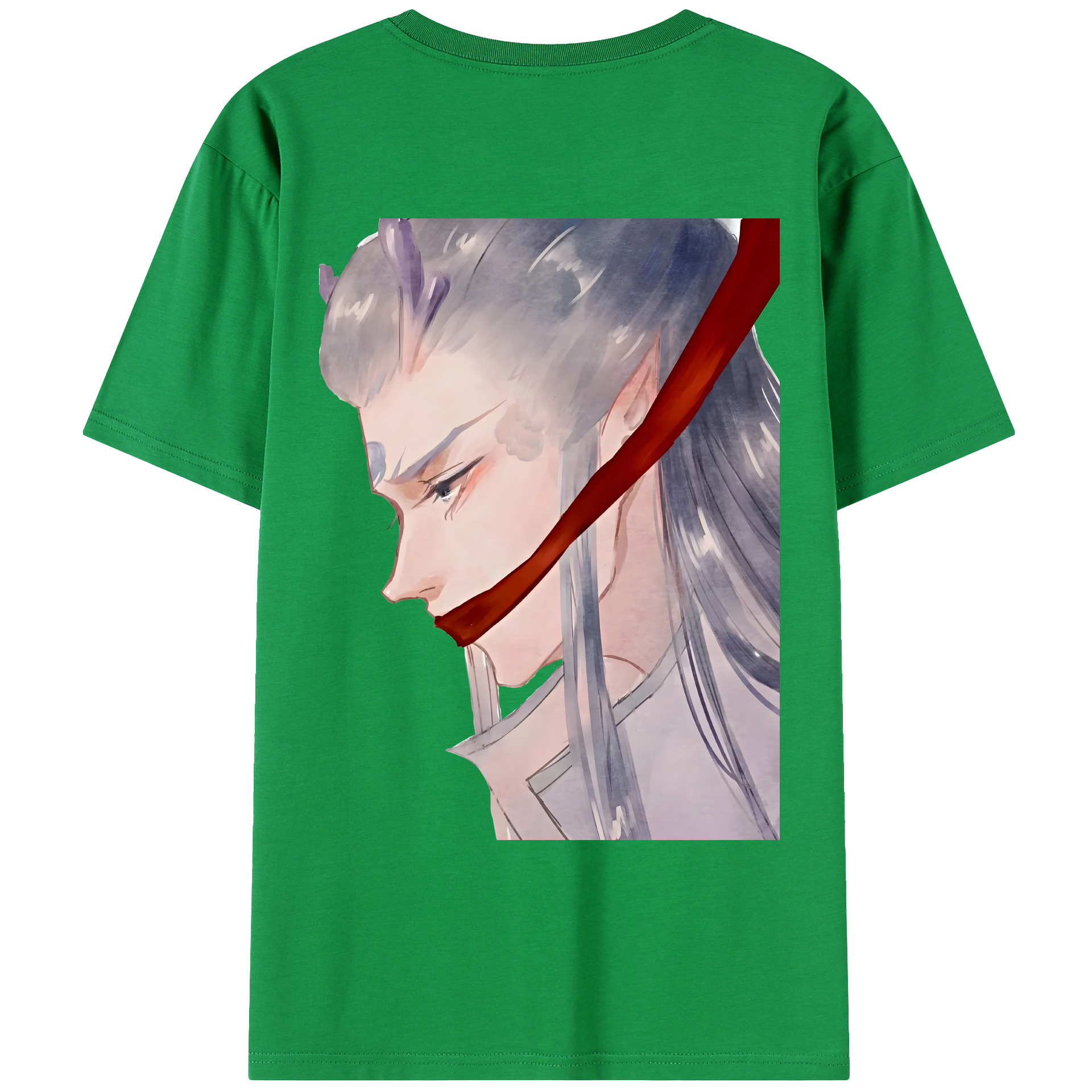 （画像用） Ne Zha 2 ナタ 魔童の大暴れ 綿100％ メンズ半袖Tシャツ（バックプリント） 通気性