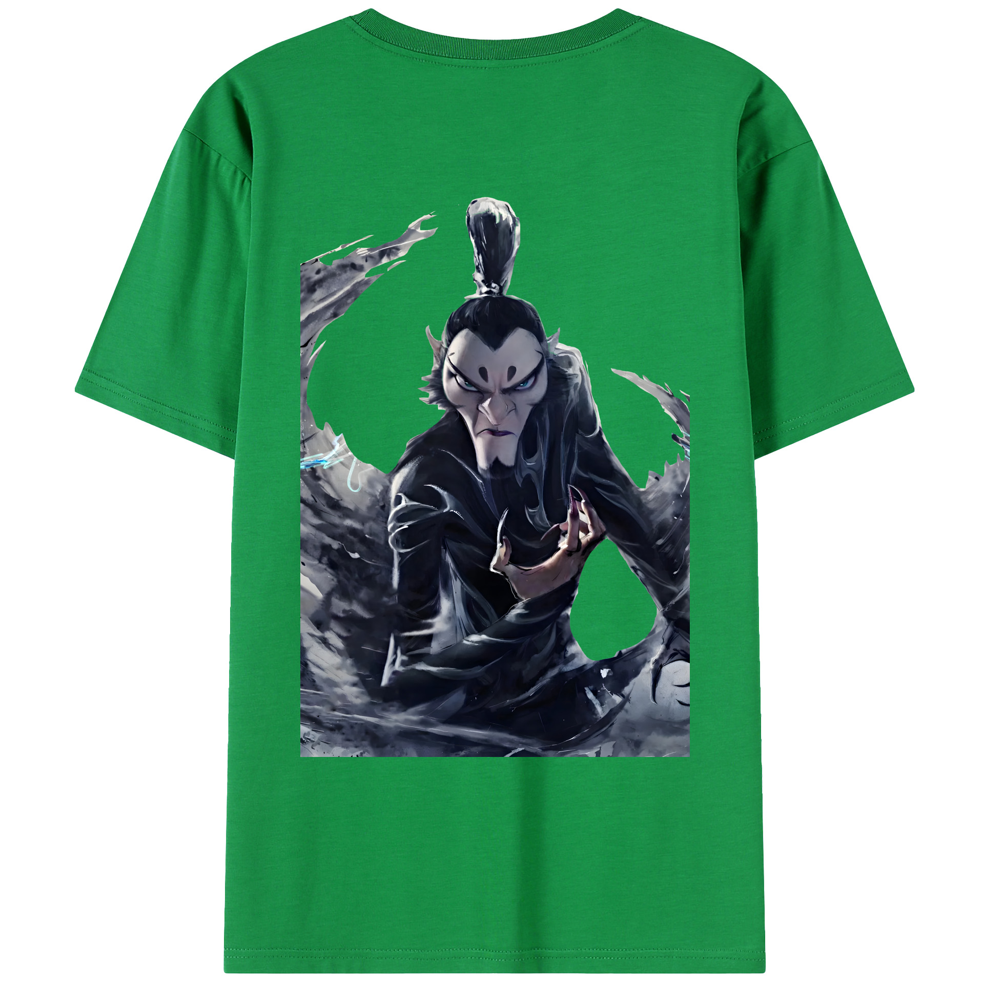 （画像用） Ne Zha 2 ナタ 魔童の大暴れ 綿100％ メンズ半袖Tシャツ（バックプリント） 通気性