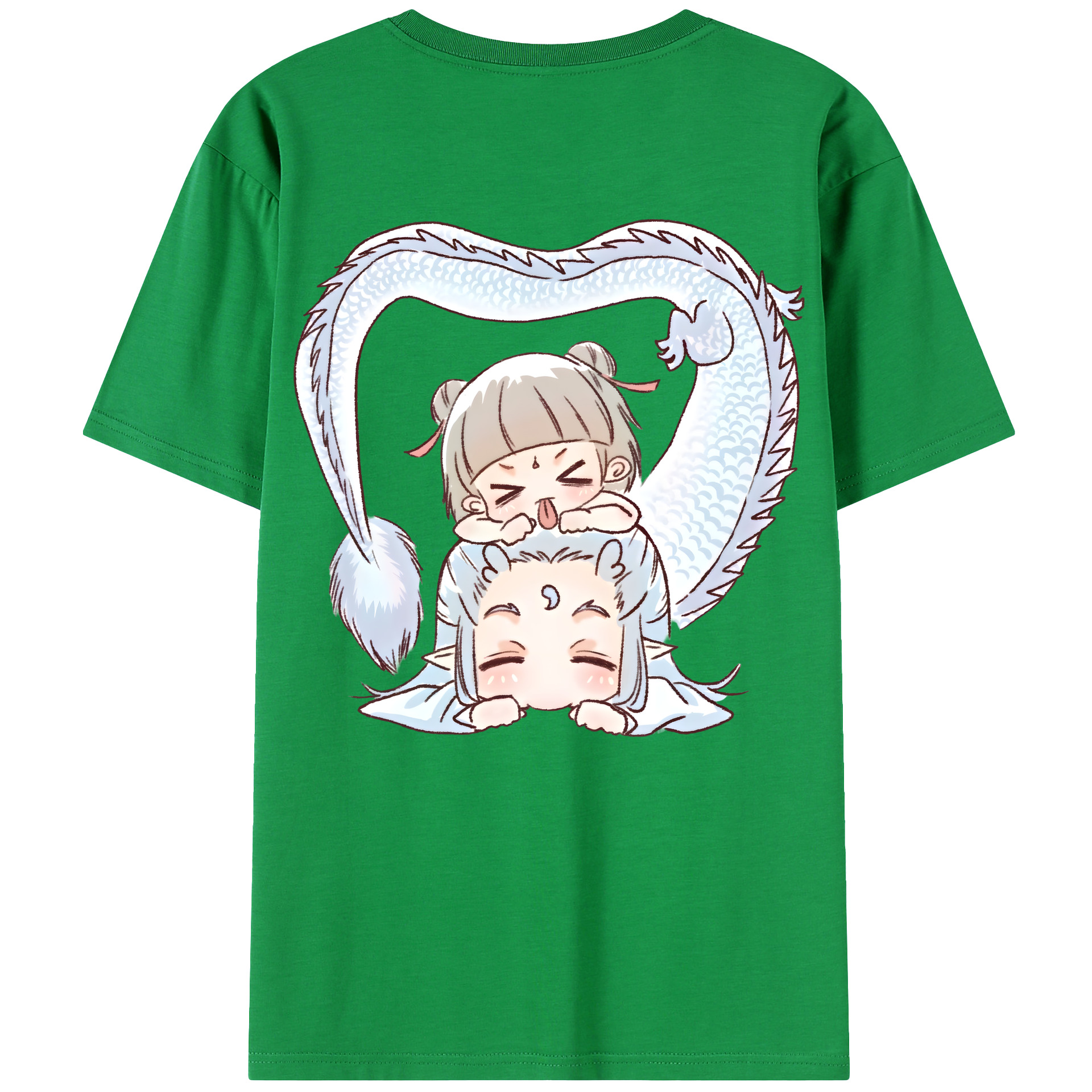 （画像用） Ne Zha 2 ナタ 魔童の大暴れ 綿100％ メンズ半袖Tシャツ（バックプリント） 通気性