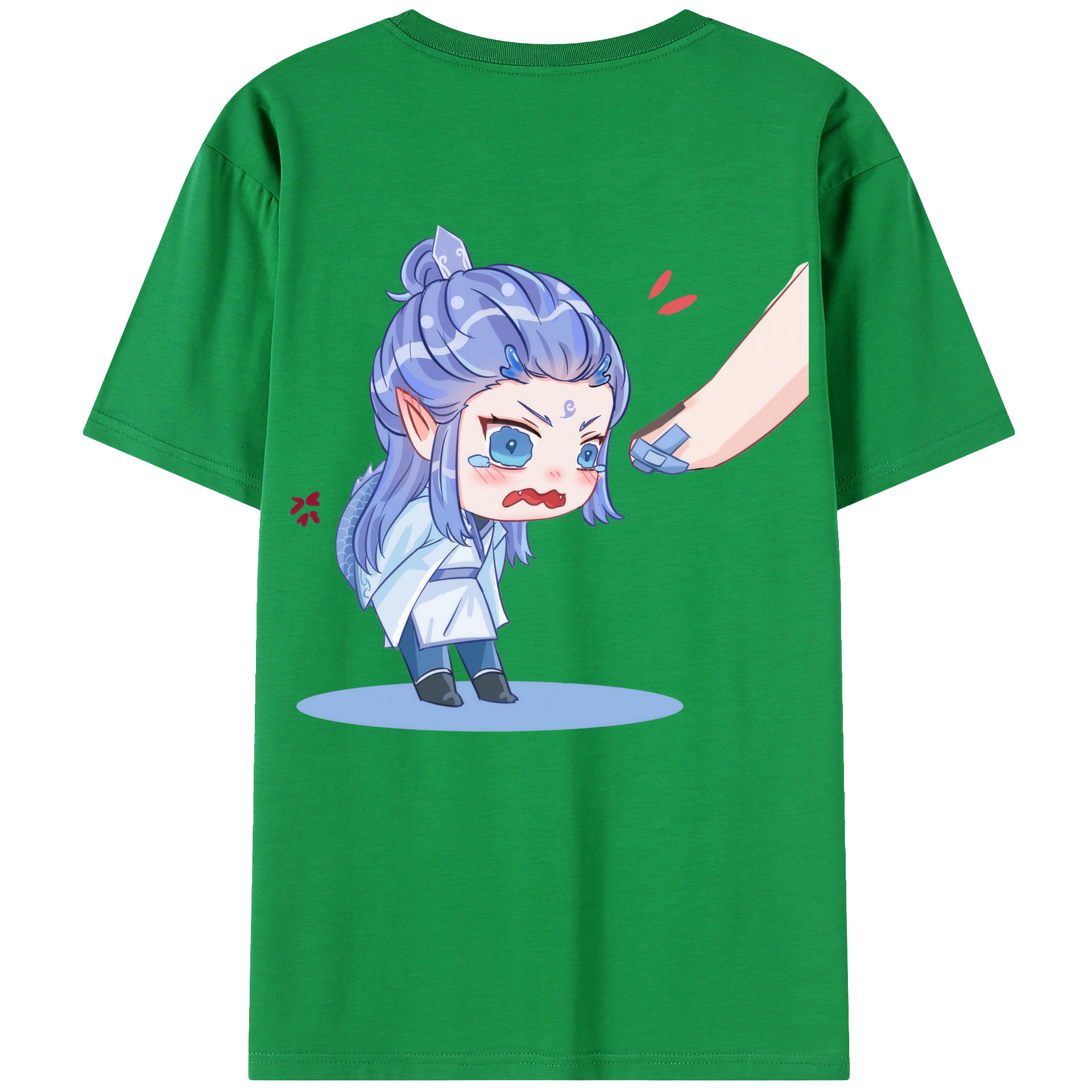 （画像用） Ne Zha 2 ナタ 魔童の大暴れ 綿100％ メンズ半袖Tシャツ（バックプリント） 通気性