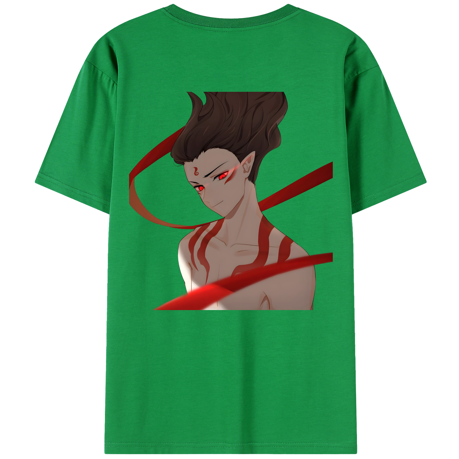 （画像用） Ne Zha 2 ナタ 魔童の大暴れ 綿100％ メンズ半袖Tシャツ（バックプリント） 通気性