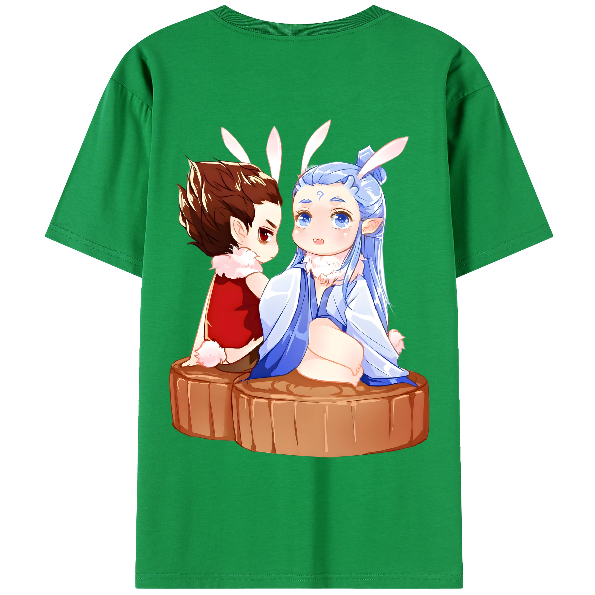 （画像用） Ne Zha 2 ナタ 魔童の大暴れ 綿100％ メンズ半袖Tシャツ（バックプリント） 通気性