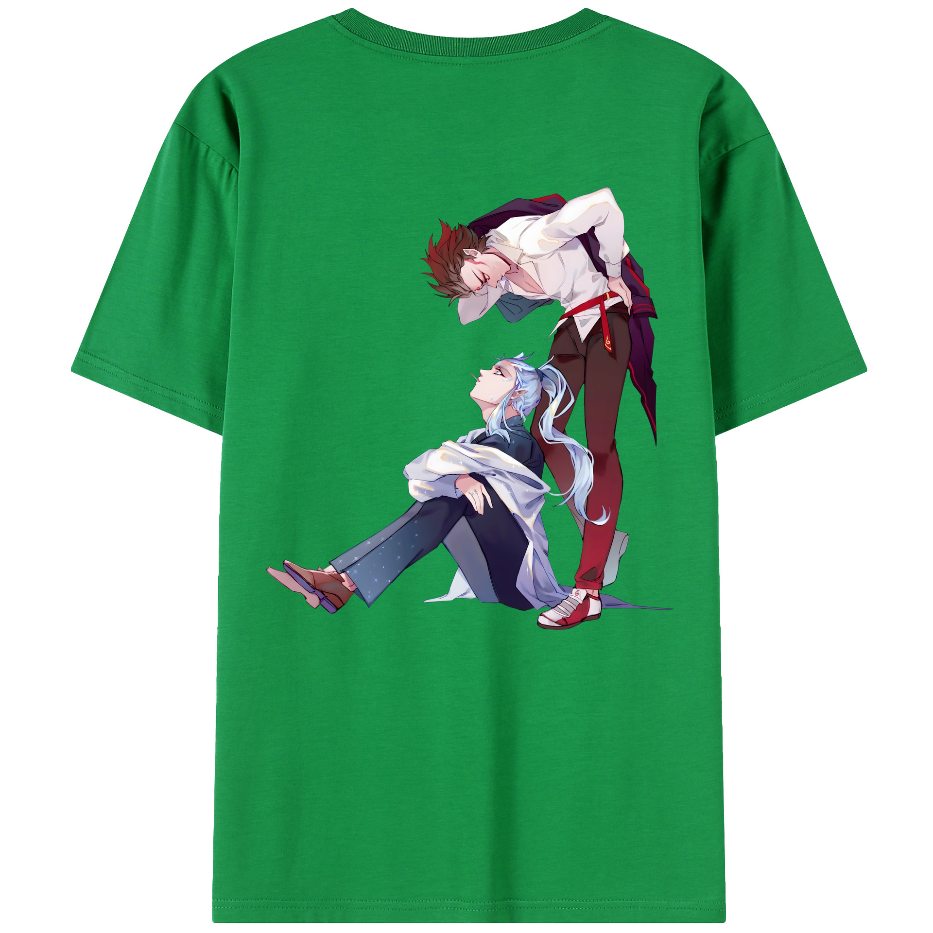 （画像用） Ne Zha 2 ナタ 魔童の大暴れ 綿100％ メンズ半袖Tシャツ（バックプリント） 通気性