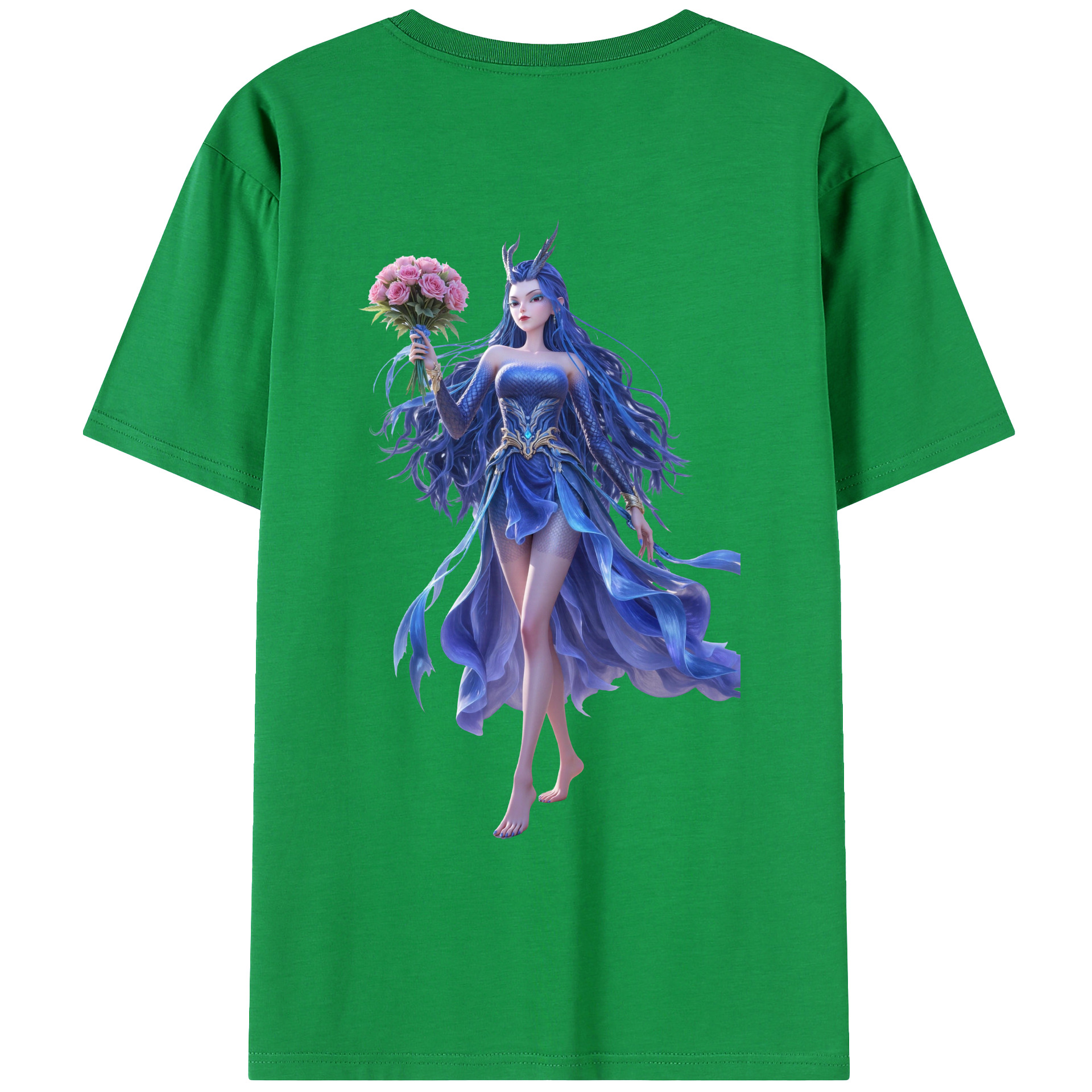 （画像用） Ne Zha 2 ナタ 魔童の大暴れ 綿100％ メンズ半袖Tシャツ（バックプリント） 通気性