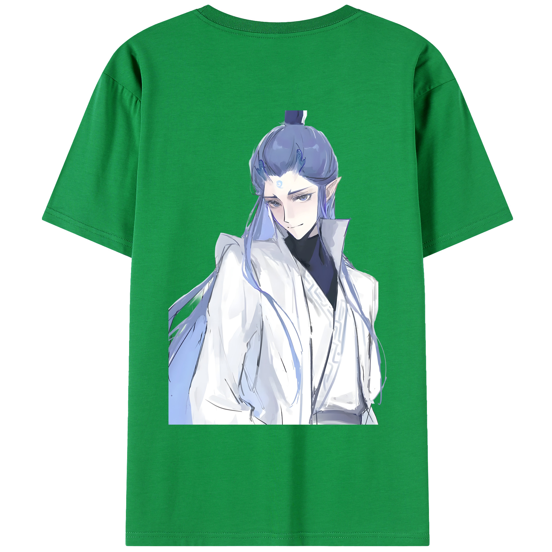 （画像用） Ne Zha 2 ナタ 魔童の大暴れ 綿100％ メンズ半袖Tシャツ（バックプリント） 通気性