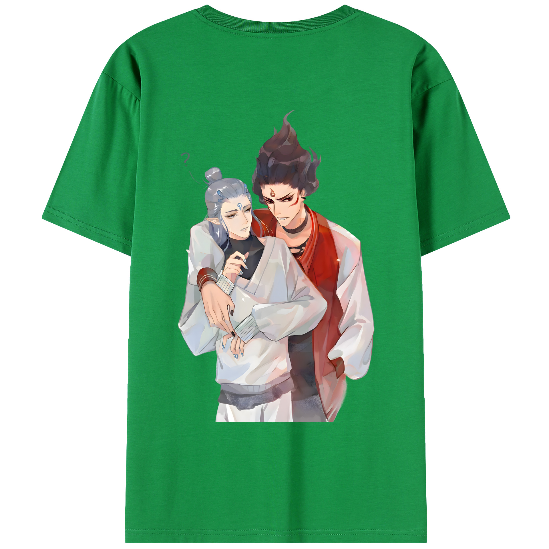 （画像用） Ne Zha 2 ナタ 魔童の大暴れ 綿100％ メンズ半袖Tシャツ（バックプリント） 通気性