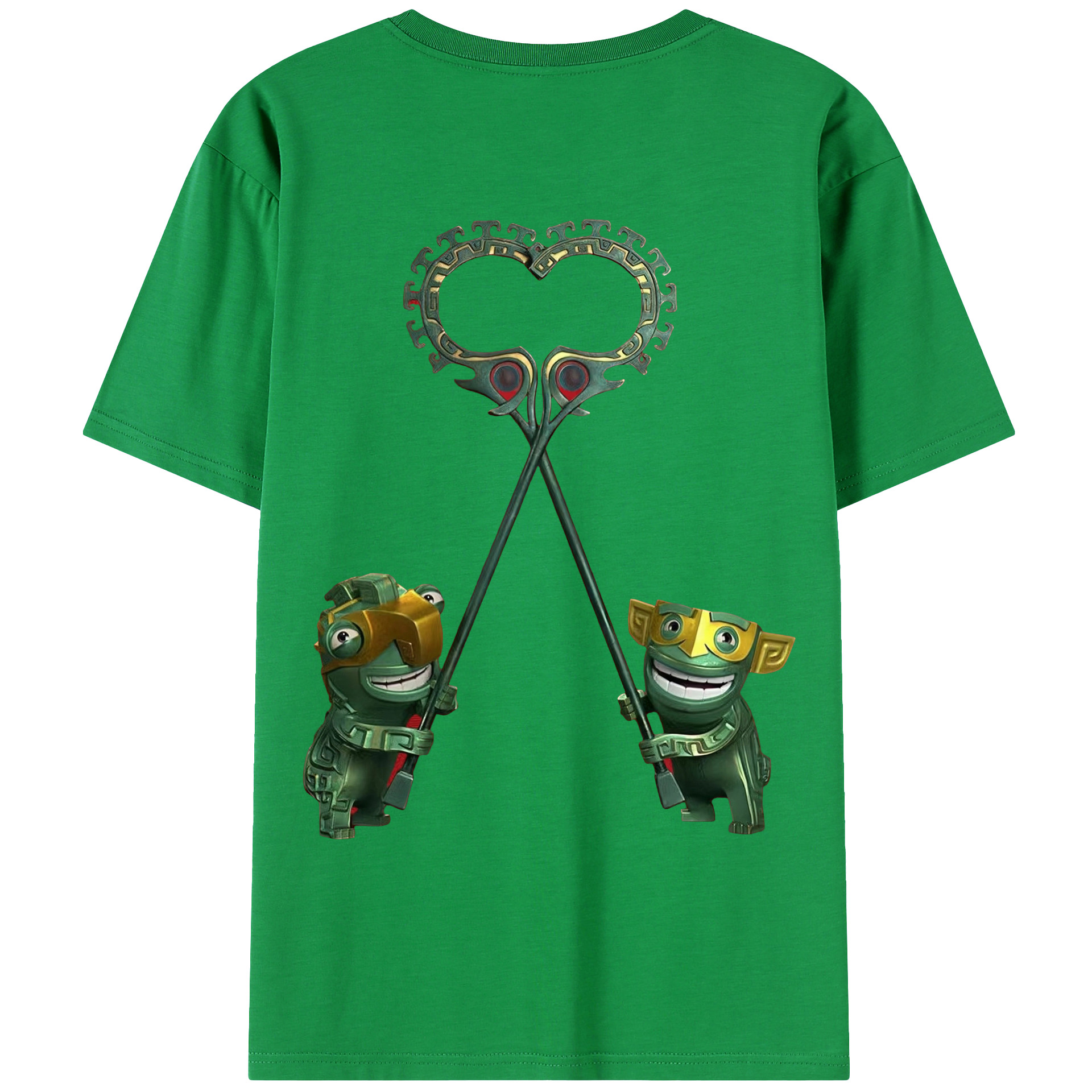 （画像用） Ne Zha 2 ナタ 魔童の大暴れ 綿100％ メンズ半袖Tシャツ（バックプリント） 通気性