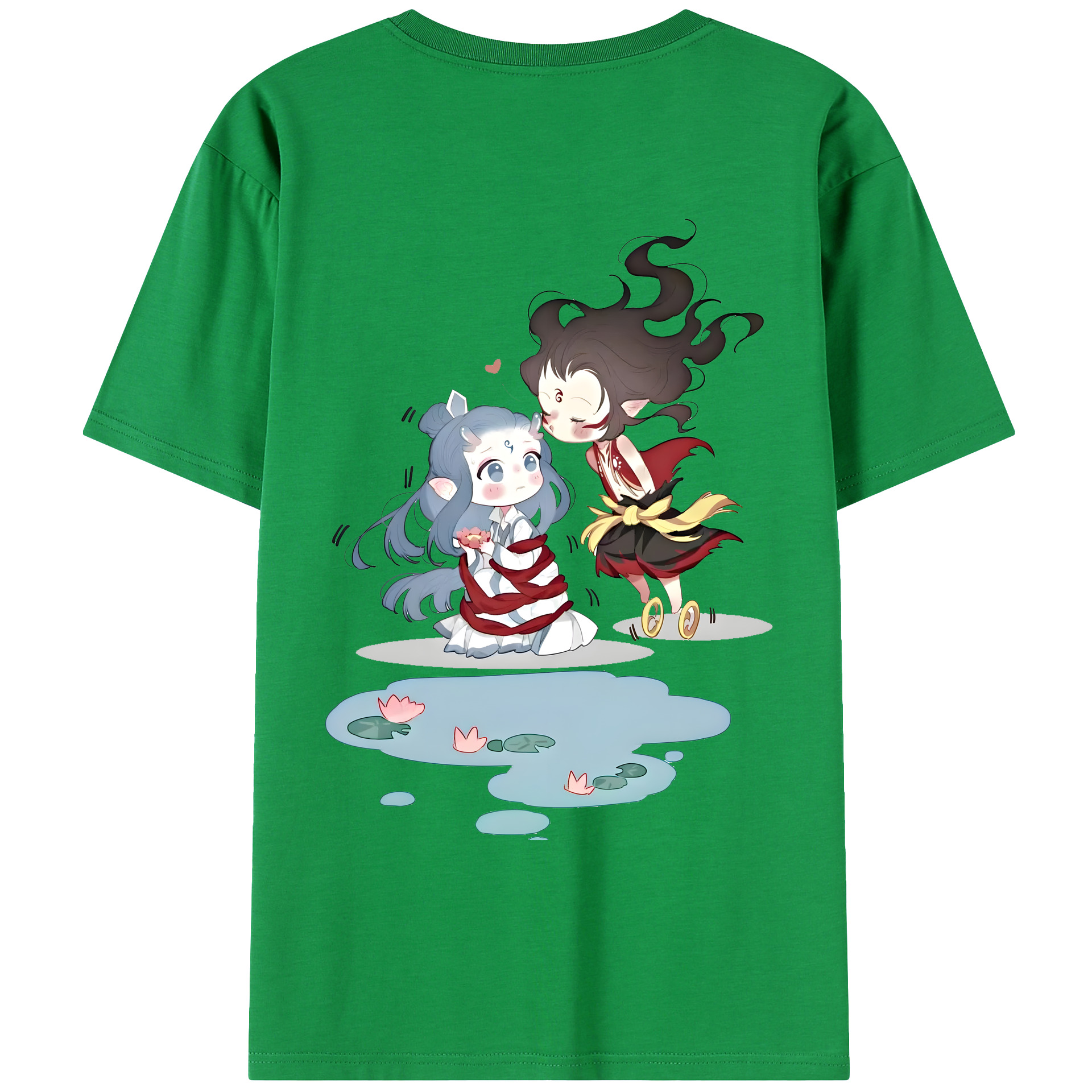 （画像用） Ne Zha 2 ナタ 魔童の大暴れ 綿100％ メンズ半袖Tシャツ（バックプリント） 通気性