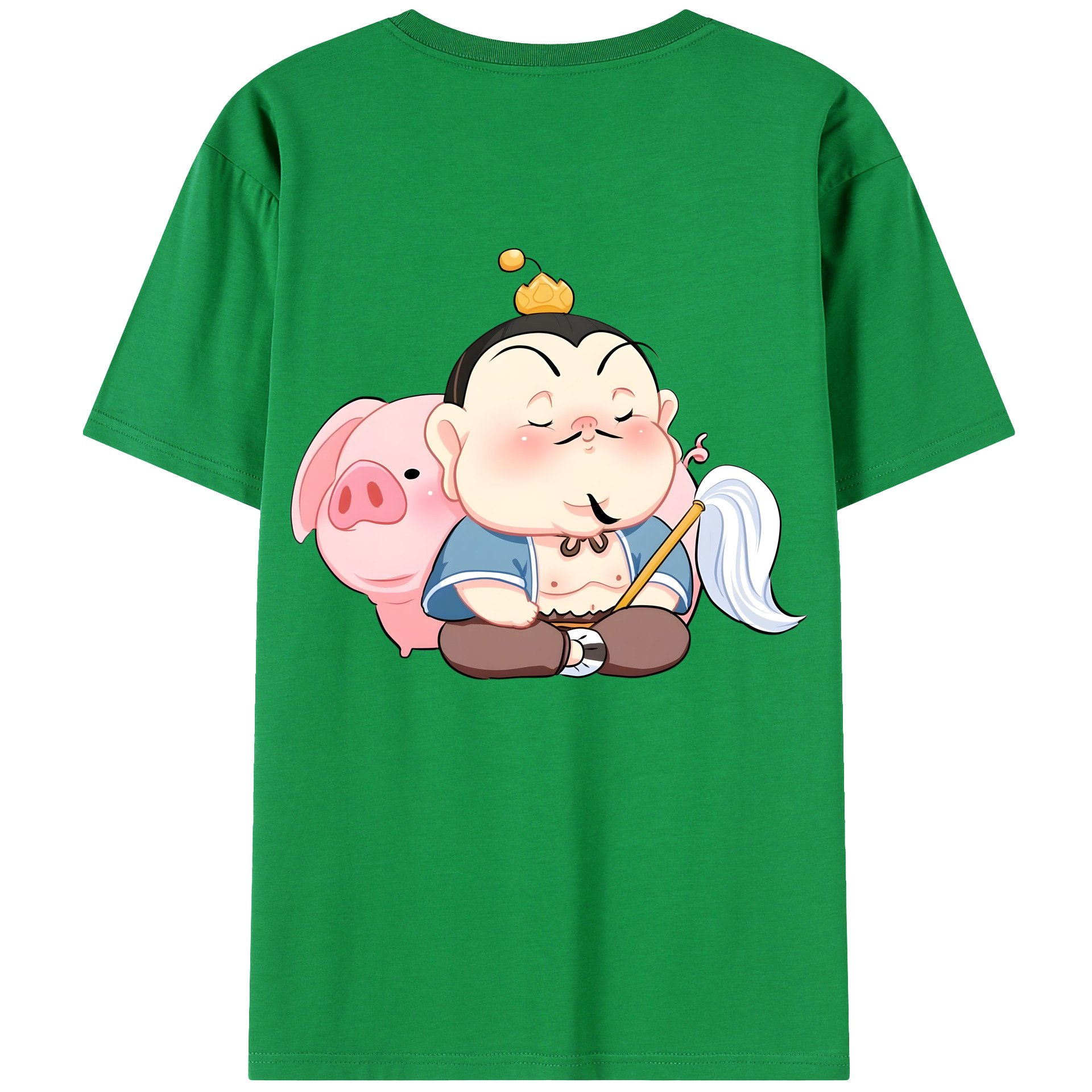 （画像用） Ne Zha 2 ナタ 魔童の大暴れ 綿100％ メンズ半袖Tシャツ（バックプリント） 通気性