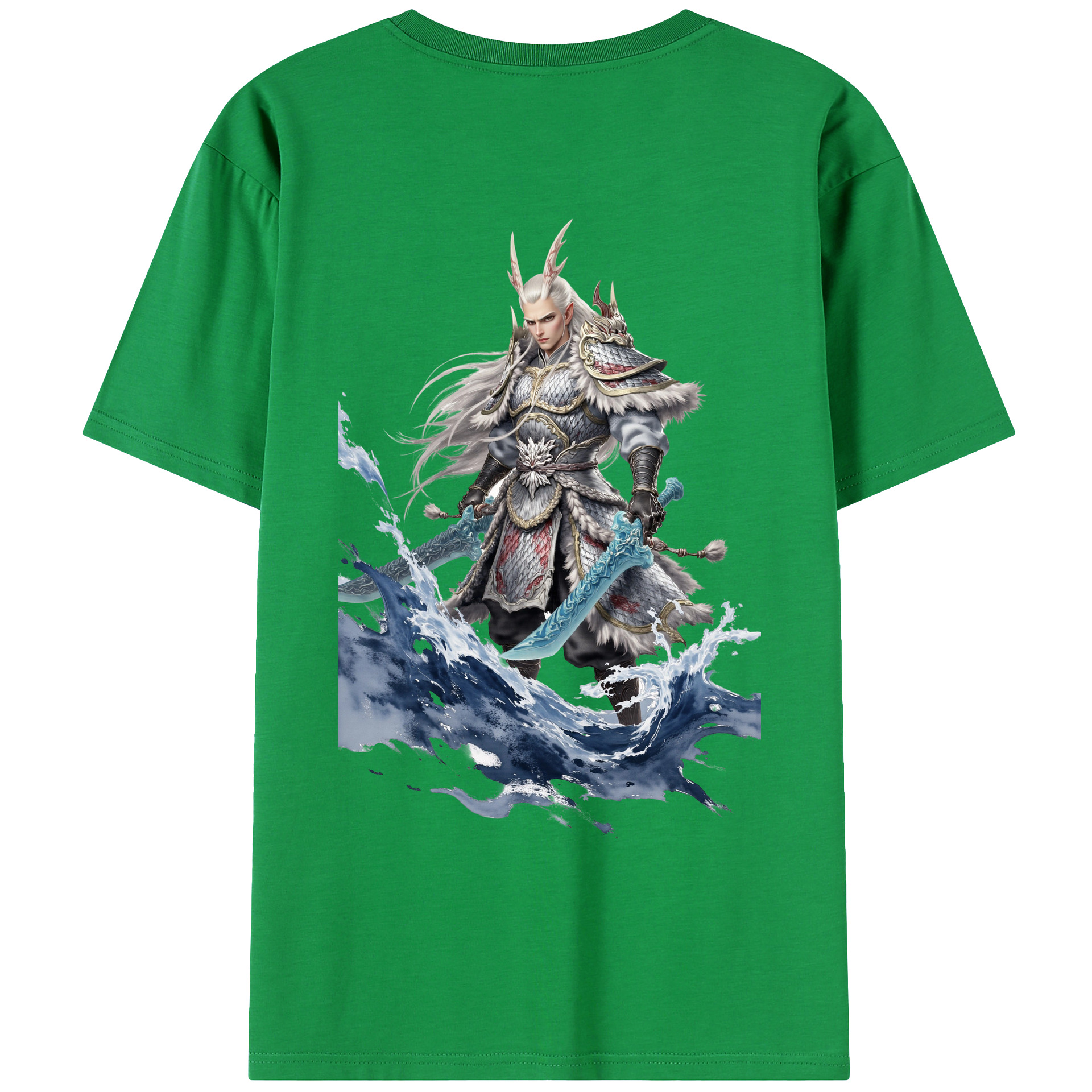 （画像用） Ne Zha 2 ナタ 魔童の大暴れ 綿100％ メンズ半袖Tシャツ（バックプリント） 通気性