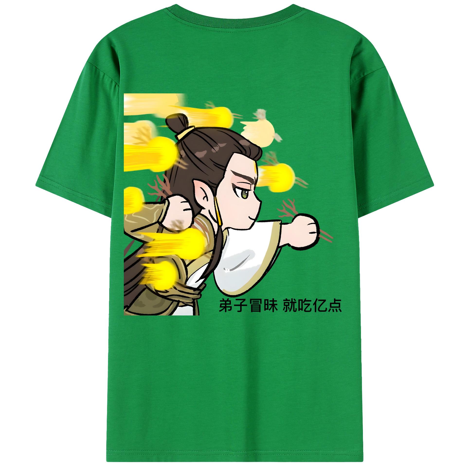（画像用） Ne Zha 2 ナタ 魔童の大暴れ 綿100％ メンズ半袖Tシャツ（バックプリント） 通気性