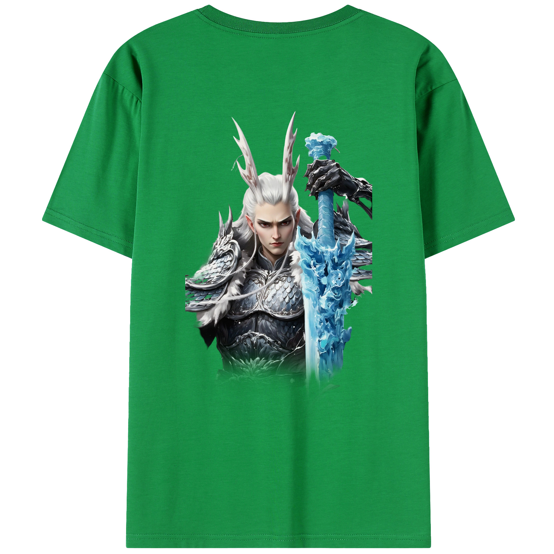 （画像用） Ne Zha 2 ナタ 魔童の大暴れ 綿100％ メンズ半袖Tシャツ（バックプリント） 通気性