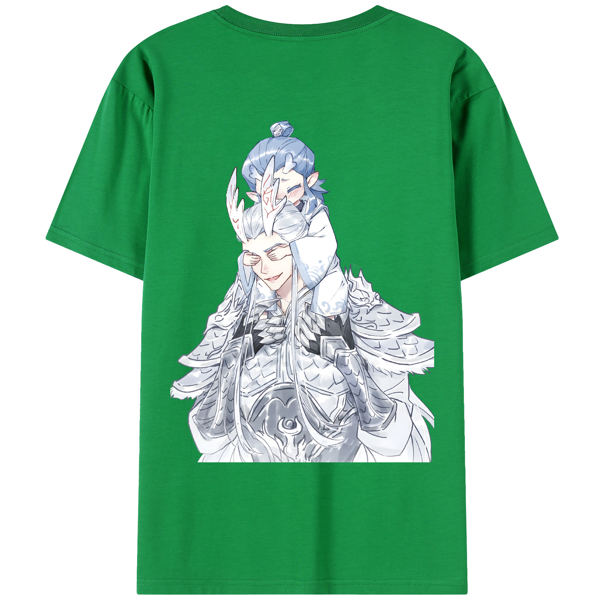 （画像用） Ne Zha 2 ナタ 魔童の大暴れ 綿100％ メンズ半袖Tシャツ（バックプリント） 通気性
