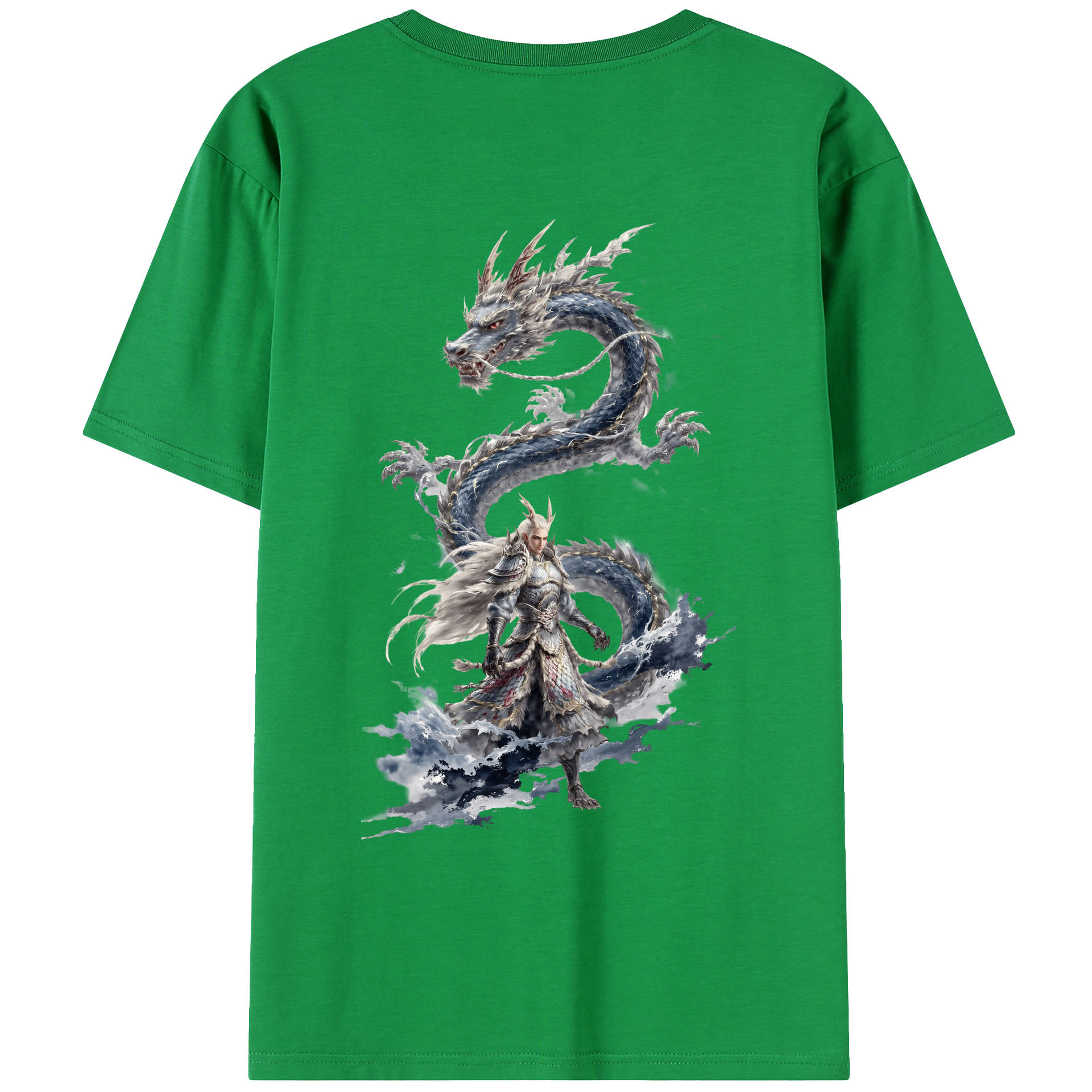 （画像用） Ne Zha 2 ナタ 魔童の大暴れ 綿100％ メンズ半袖Tシャツ（バックプリント） 通気性