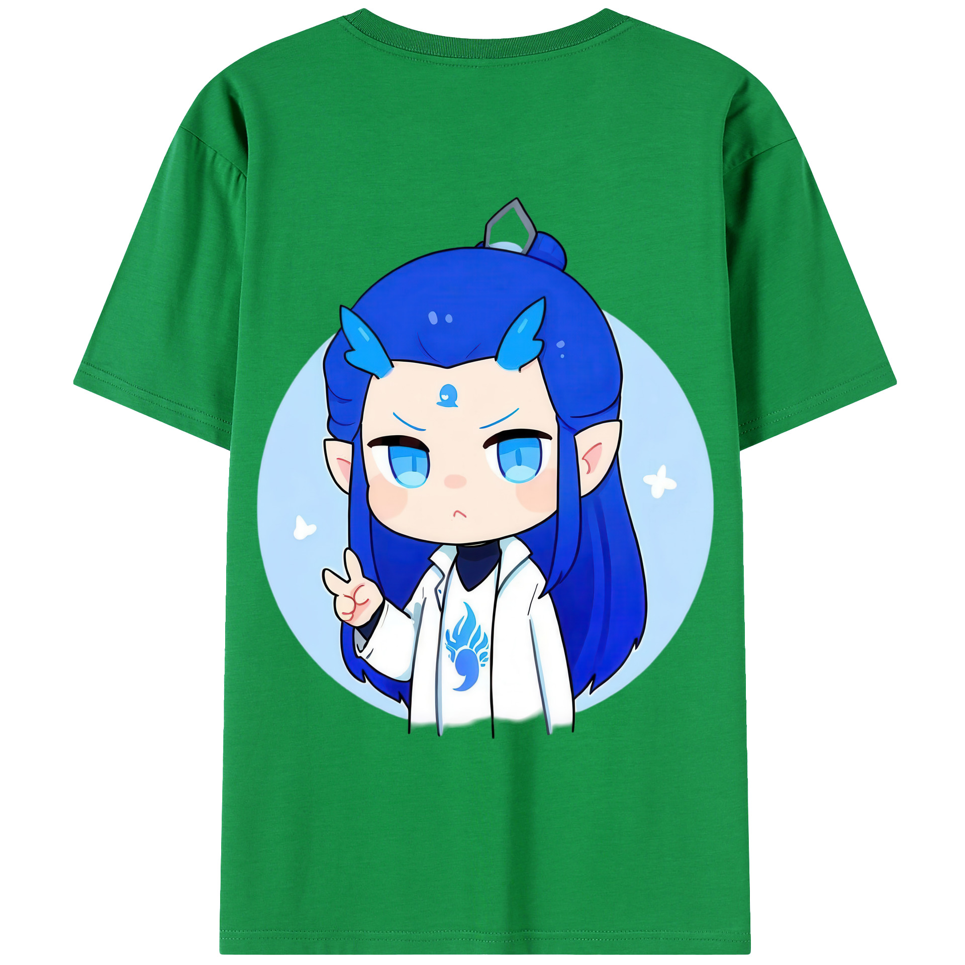 （画像用） Ne Zha 2 ナタ 魔童の大暴れ 綿100％ メンズ半袖Tシャツ（バックプリント） 通気性