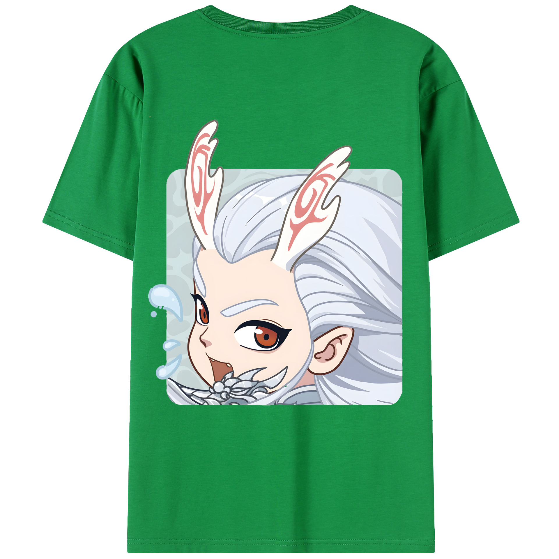 （画像用） Ne Zha 2 ナタ 魔童の大暴れ 綿100％ メンズ半袖Tシャツ（バックプリント） 通気性