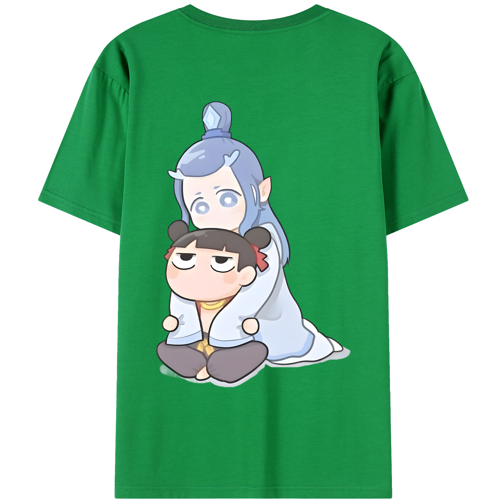 （画像用） Ne Zha 2 ナタ 魔童の大暴れ 綿100％ メンズ半袖Tシャツ（バックプリント） 通気性