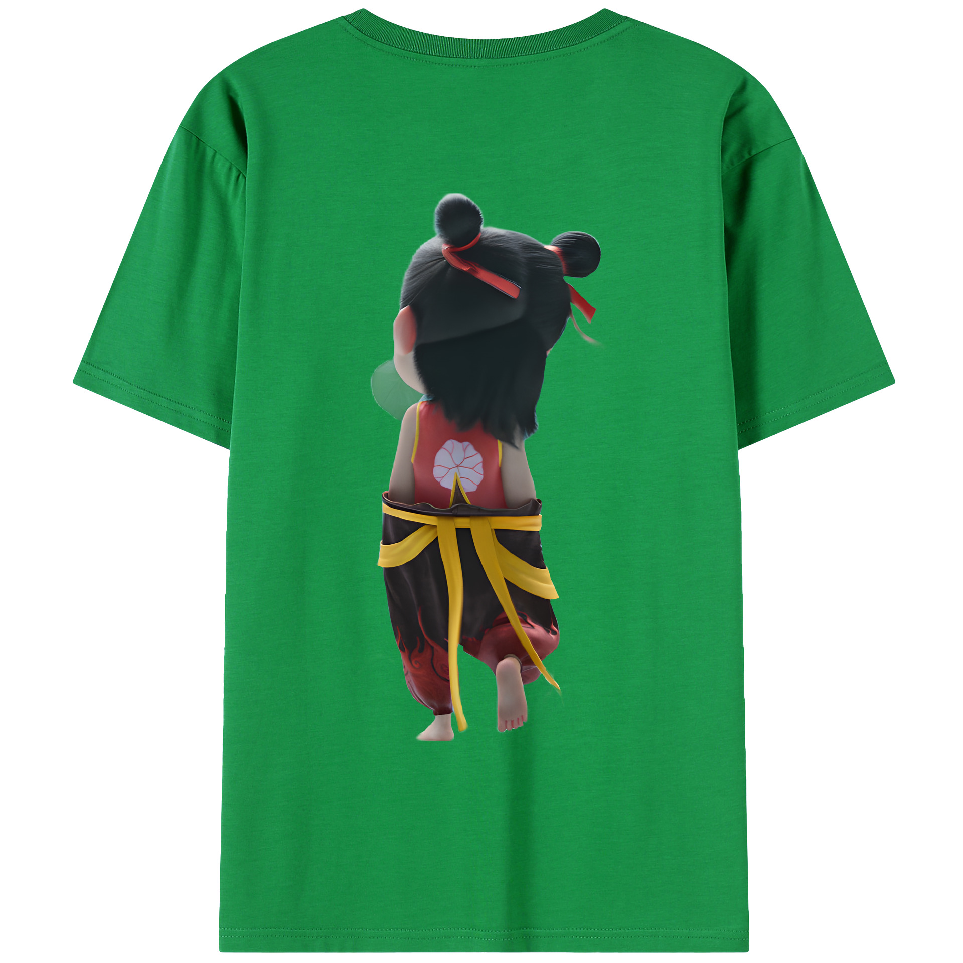 （画像用） Ne Zha 2 ナタ 魔童の大暴れ 綿100％ メンズ半袖Tシャツ（バックプリント） 通気性