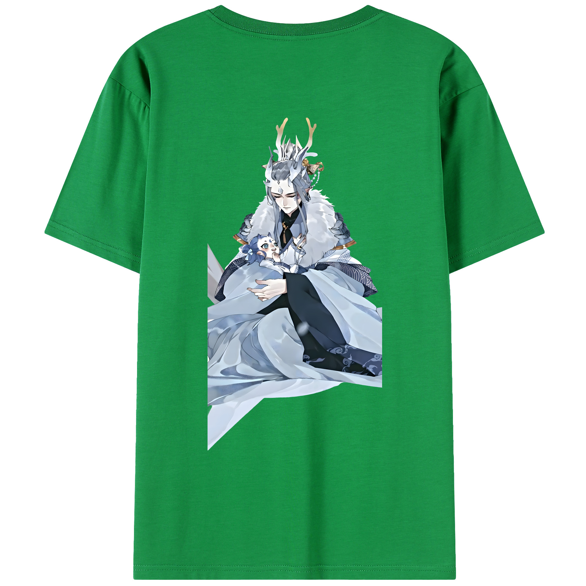 （画像用） Ne Zha 2 ナタ 魔童の大暴れ 綿100％ メンズ半袖Tシャツ（バックプリント） 通気性