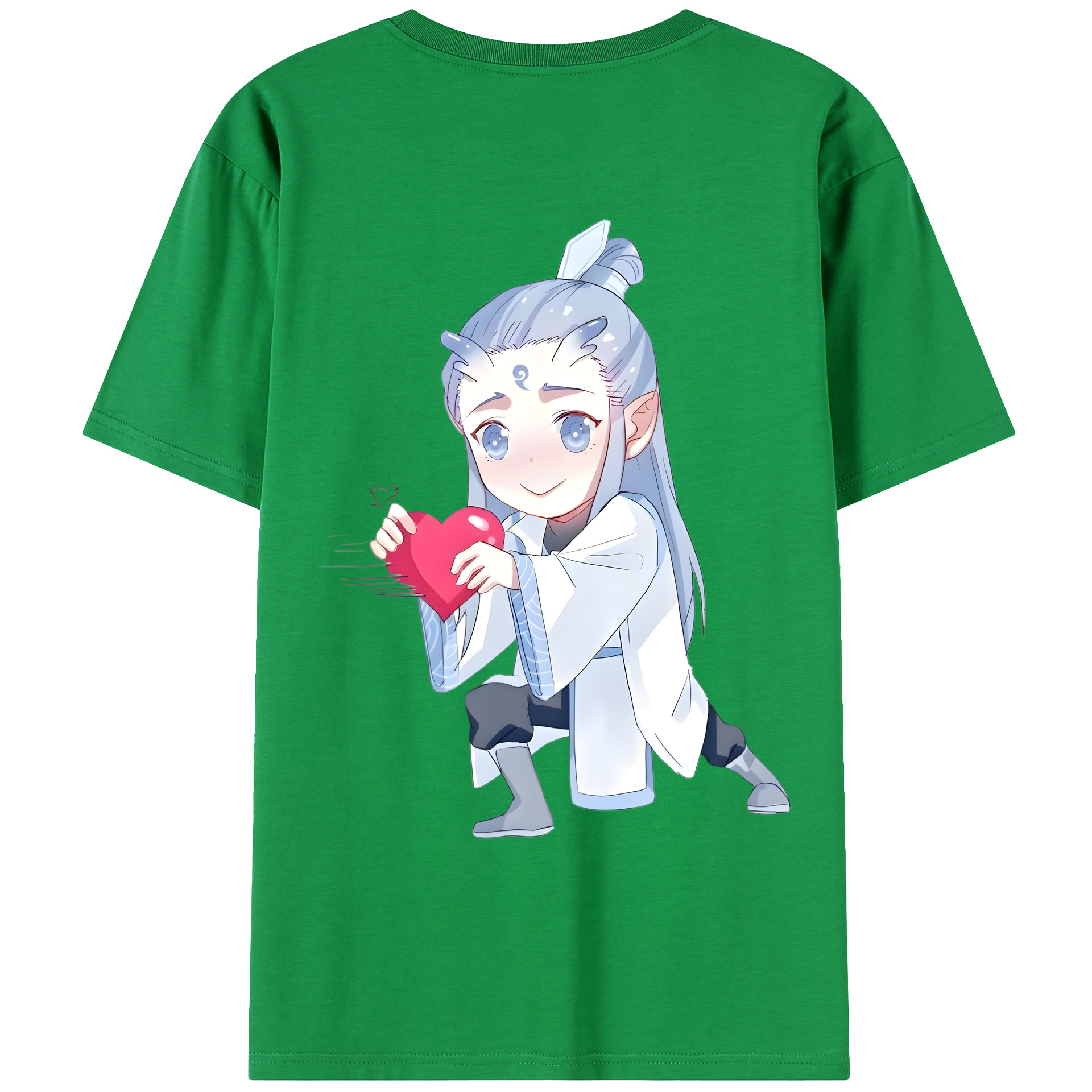 （画像用） Ne Zha 2 ナタ 魔童の大暴れ 綿100％ メンズ半袖Tシャツ（バックプリント） 通気性