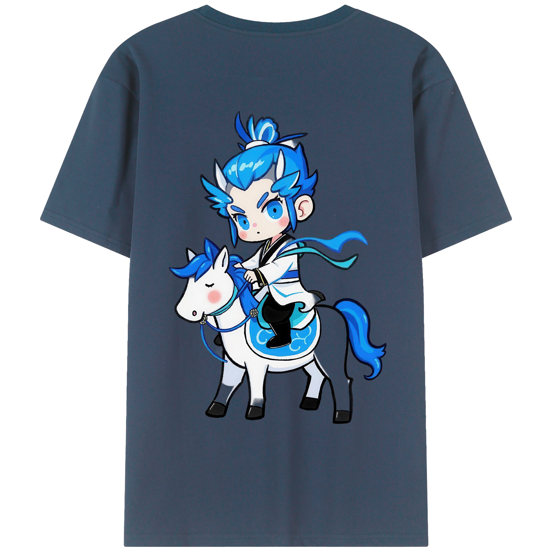 （画像用） Ne Zha 2 ナタ 魔童の大暴れ 綿100％ メンズ半袖Tシャツ（バックプリント） 通気性