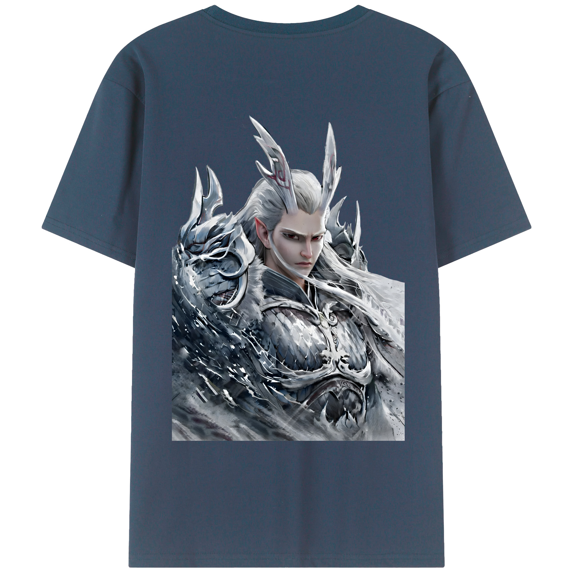 （画像用） Ne Zha 2 ナタ 魔童の大暴れ 綿100％ メンズ半袖Tシャツ（バックプリント） 通気性