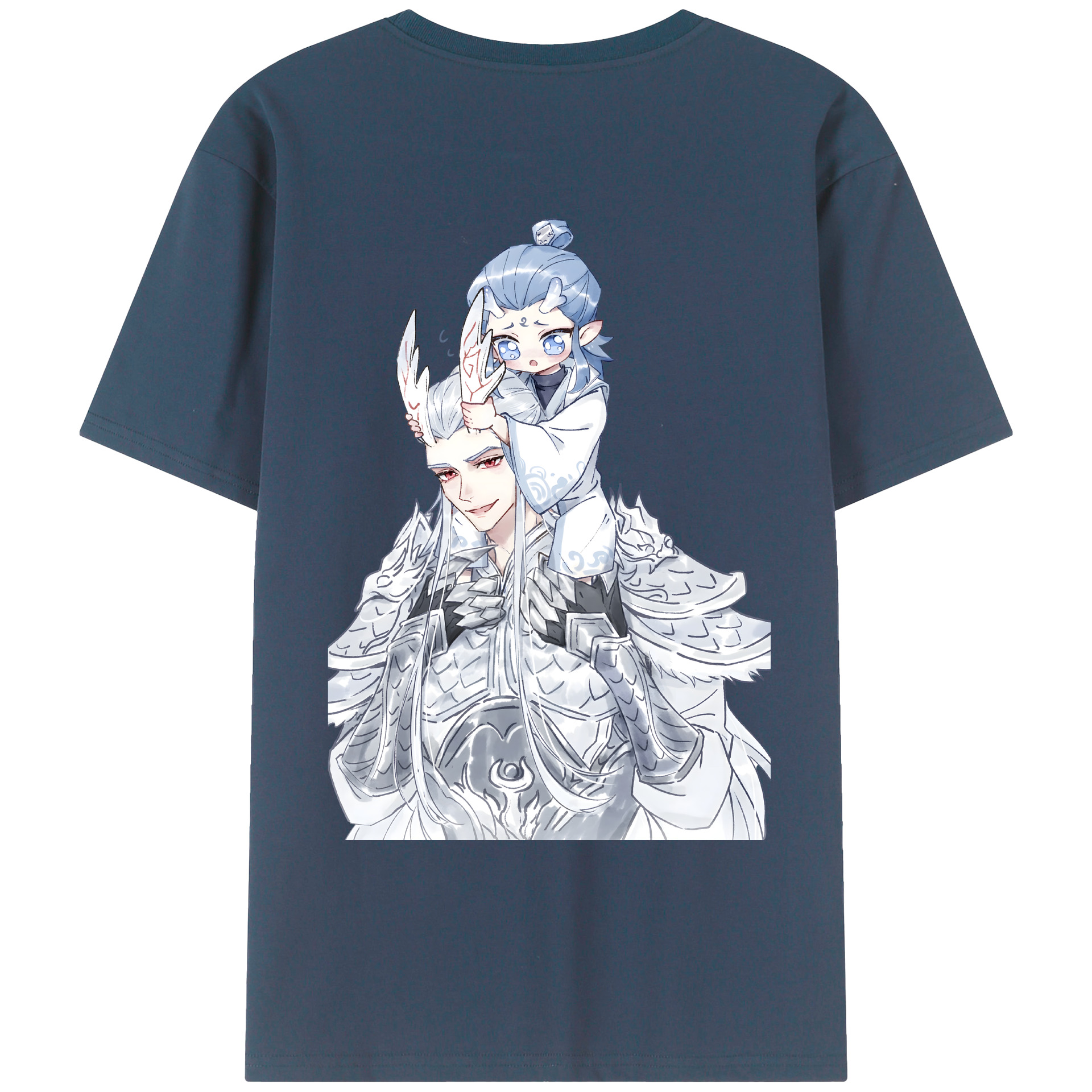 （画像用） Ne Zha 2 ナタ 魔童の大暴れ 綿100％ メンズ半袖Tシャツ（バックプリント） 通気性