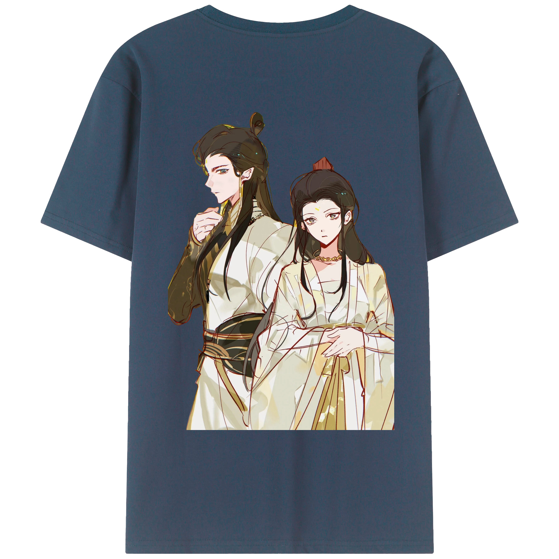 （画像用） Ne Zha 2 ナタ 魔童の大暴れ 綿100％ メンズ半袖Tシャツ（バックプリント） 通気性