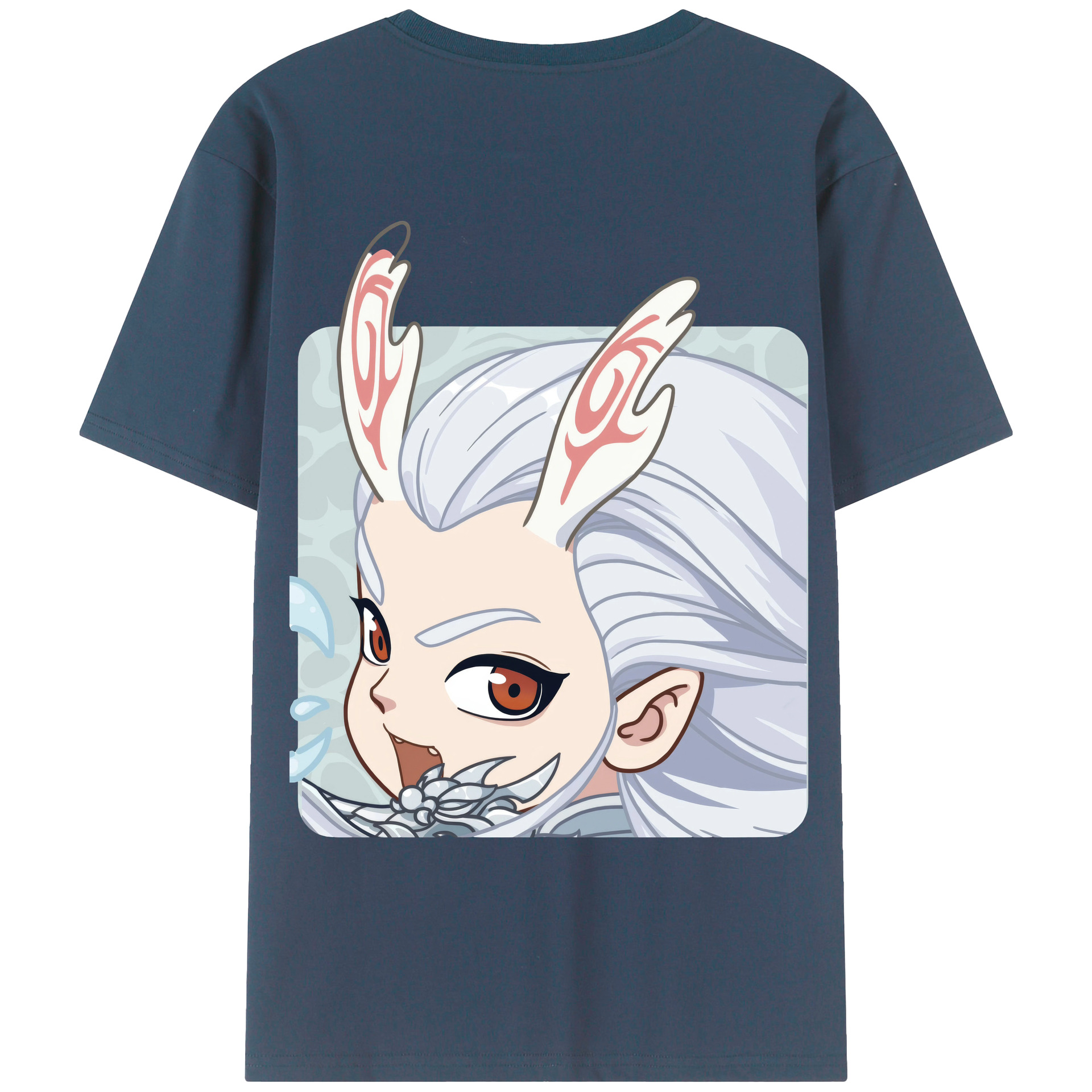 （画像用） Ne Zha 2 ナタ 魔童の大暴れ 綿100％ メンズ半袖Tシャツ（バックプリント） 通気性