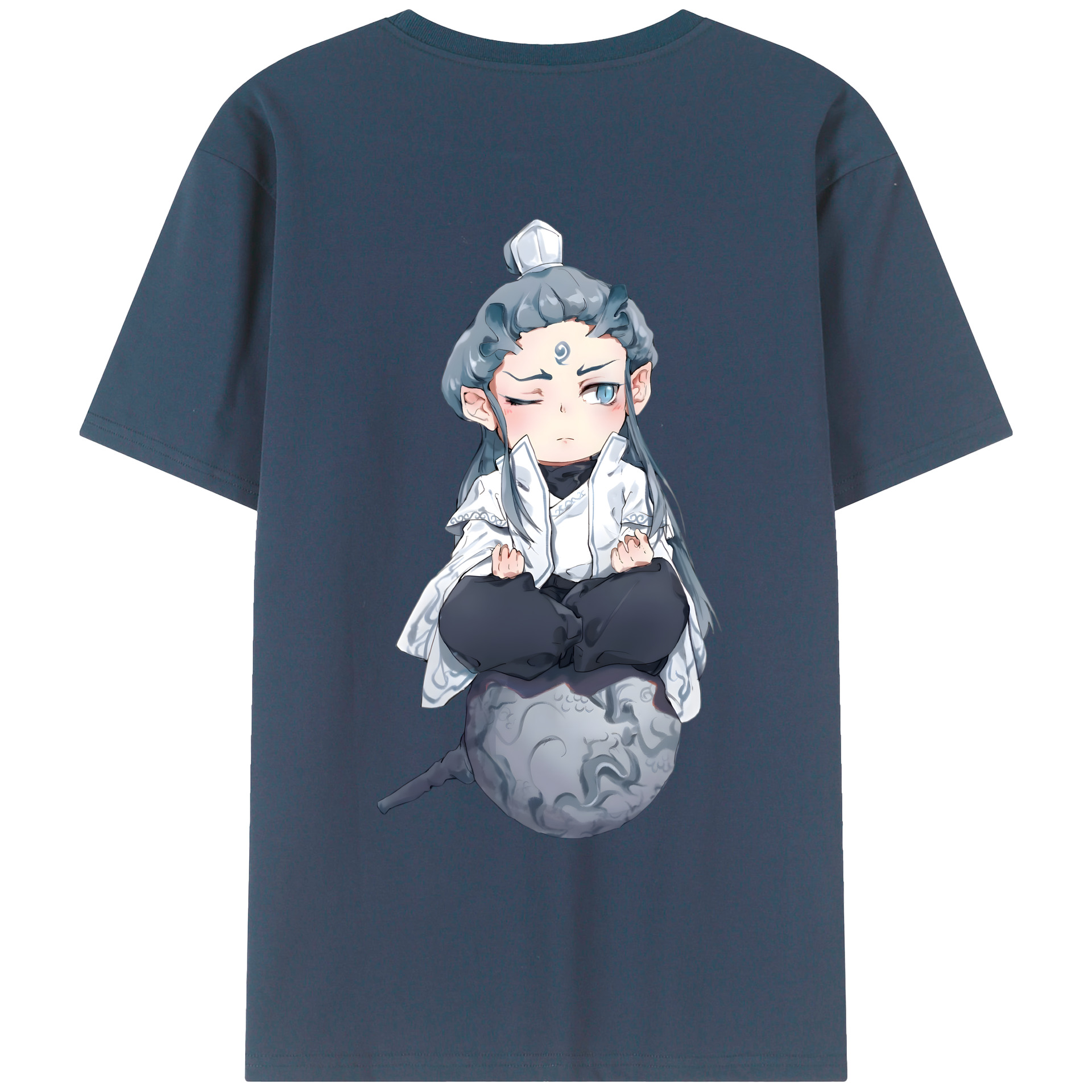 （画像用） Ne Zha 2 ナタ 魔童の大暴れ 綿100％ メンズ半袖Tシャツ（バックプリント） 通気性