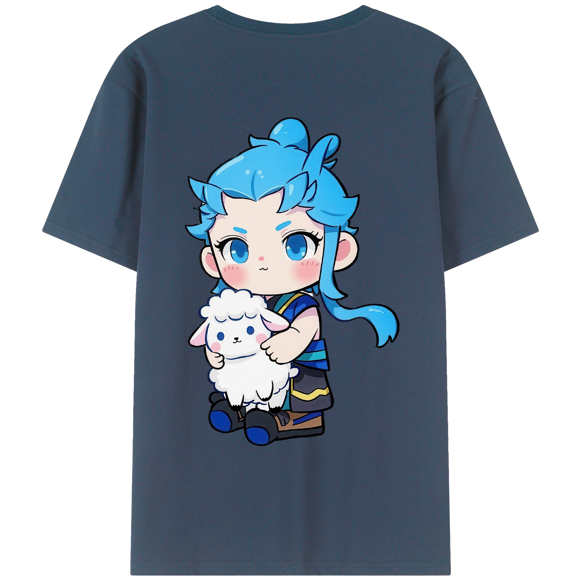 （画像用） Ne Zha 2 ナタ 魔童の大暴れ 綿100％ メンズ半袖Tシャツ（バックプリント） 通気性