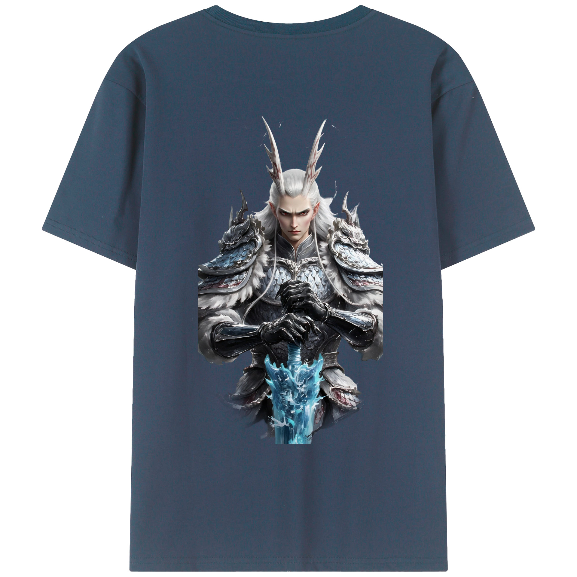 （画像用） Ne Zha 2 ナタ 魔童の大暴れ 綿100％ メンズ半袖Tシャツ（バックプリント） 通気性