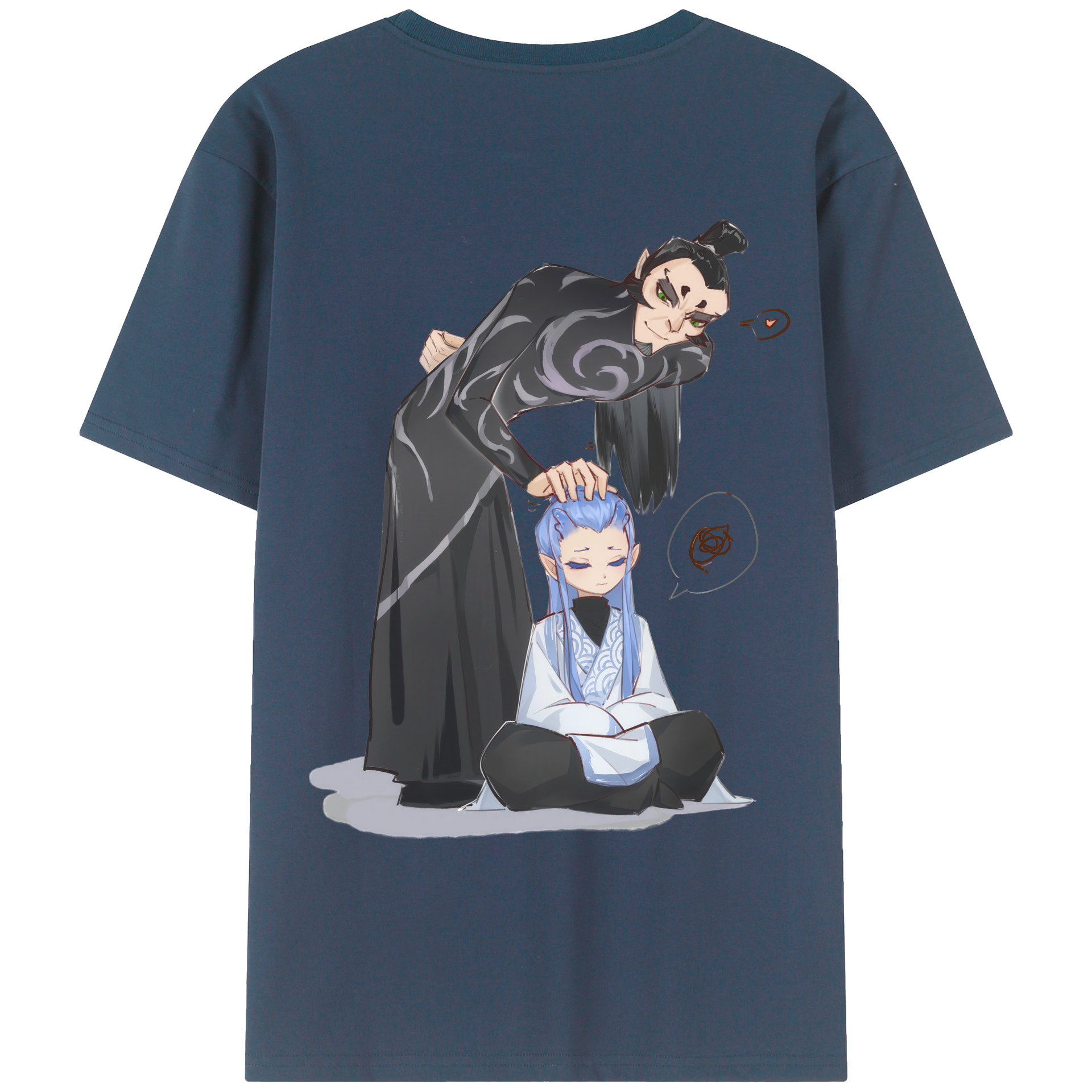 （画像用） Ne Zha 2 ナタ 魔童の大暴れ 綿100％ メンズ半袖Tシャツ（バックプリント） 通気性