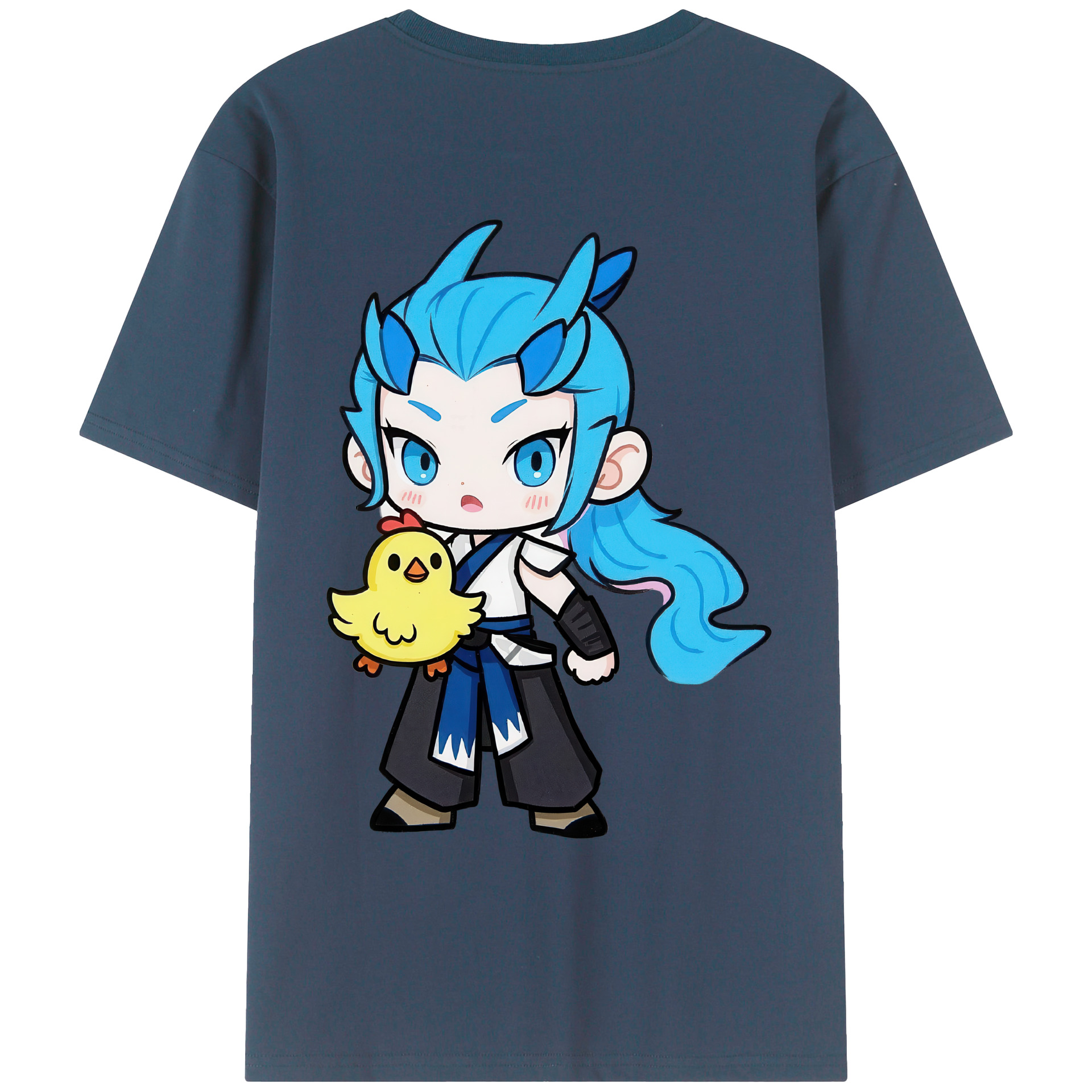 （画像用） Ne Zha 2 ナタ 魔童の大暴れ 綿100％ メンズ半袖Tシャツ（バックプリント） 通気性