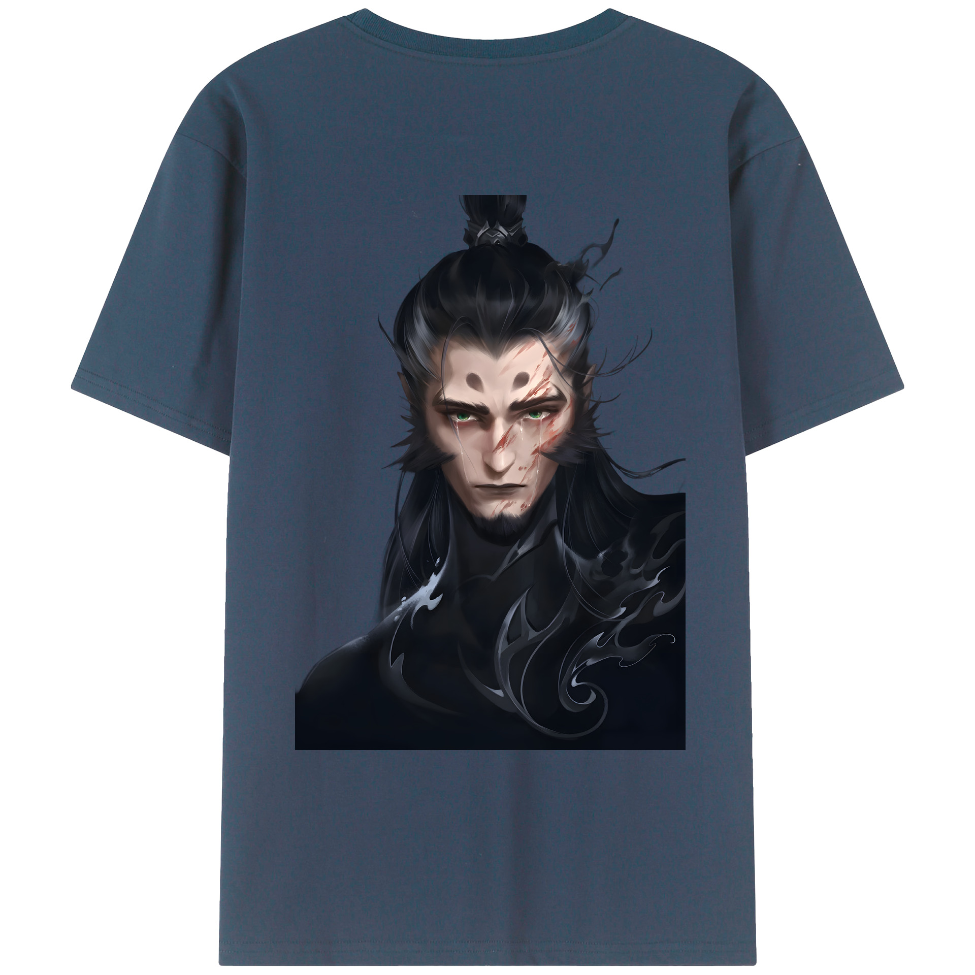 （画像用） Ne Zha 2 ナタ 魔童の大暴れ 綿100％ メンズ半袖Tシャツ（バックプリント） 通気性