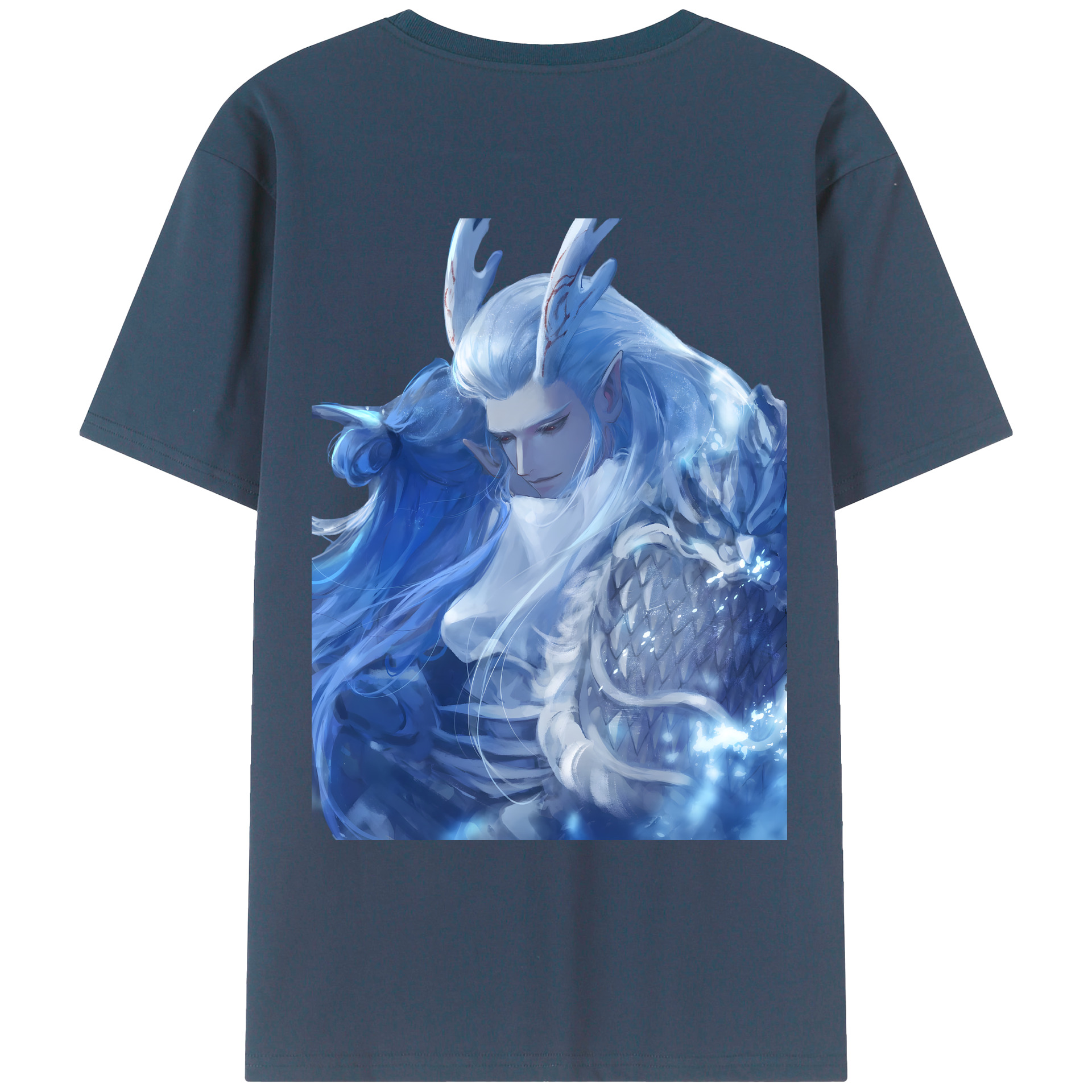 （画像用） Ne Zha 2 ナタ 魔童の大暴れ 綿100％ メンズ半袖Tシャツ（バックプリント） 通気性