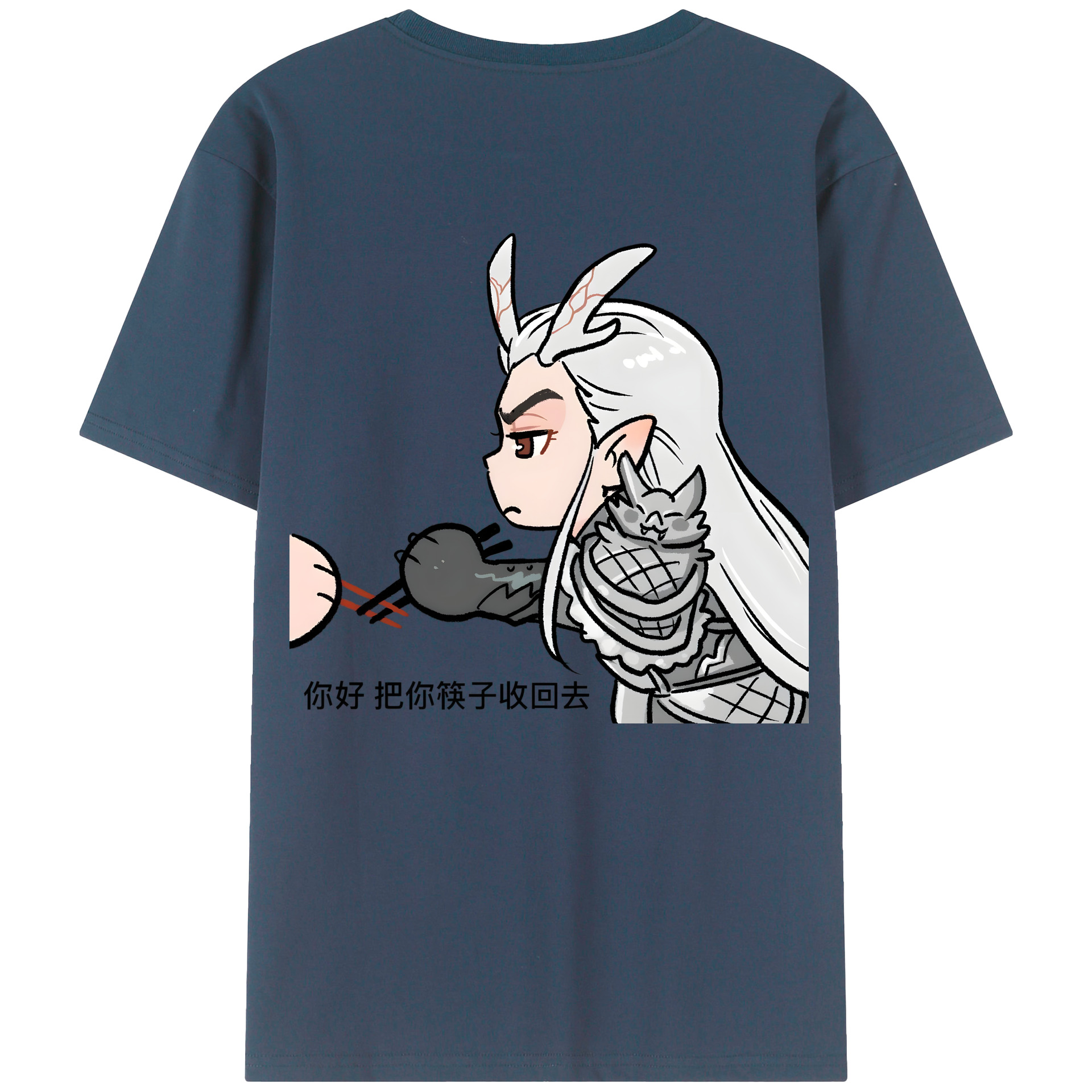 （画像用） Ne Zha 2 ナタ 魔童の大暴れ 綿100％ メンズ半袖Tシャツ（バックプリント） 通気性