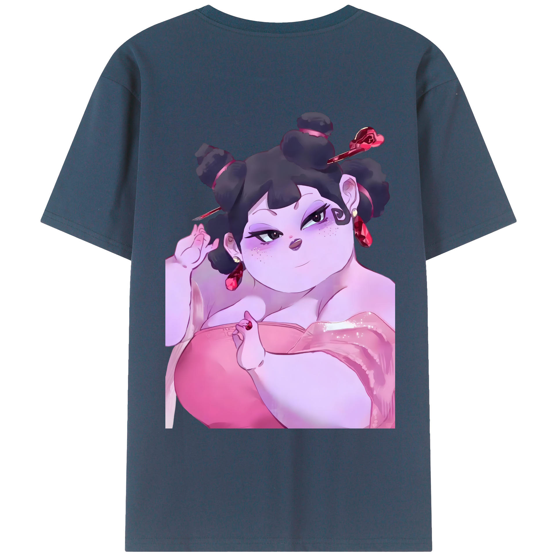 （画像用） Ne Zha 2 ナタ 魔童の大暴れ 綿100％ メンズ半袖Tシャツ（バックプリント） 通気性
