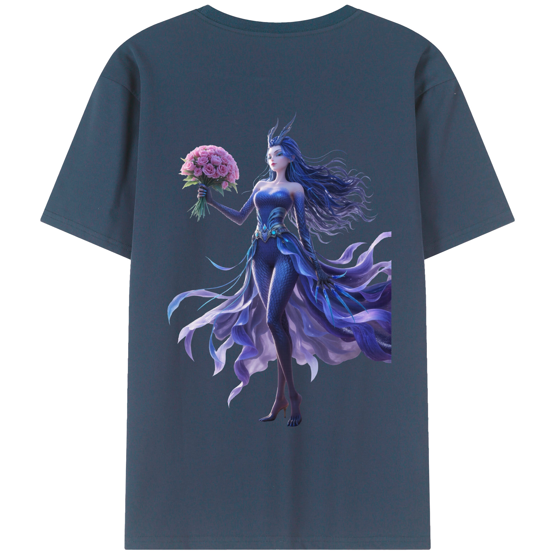 （画像用） Ne Zha 2 ナタ 魔童の大暴れ 綿100％ メンズ半袖Tシャツ（バックプリント） 通気性