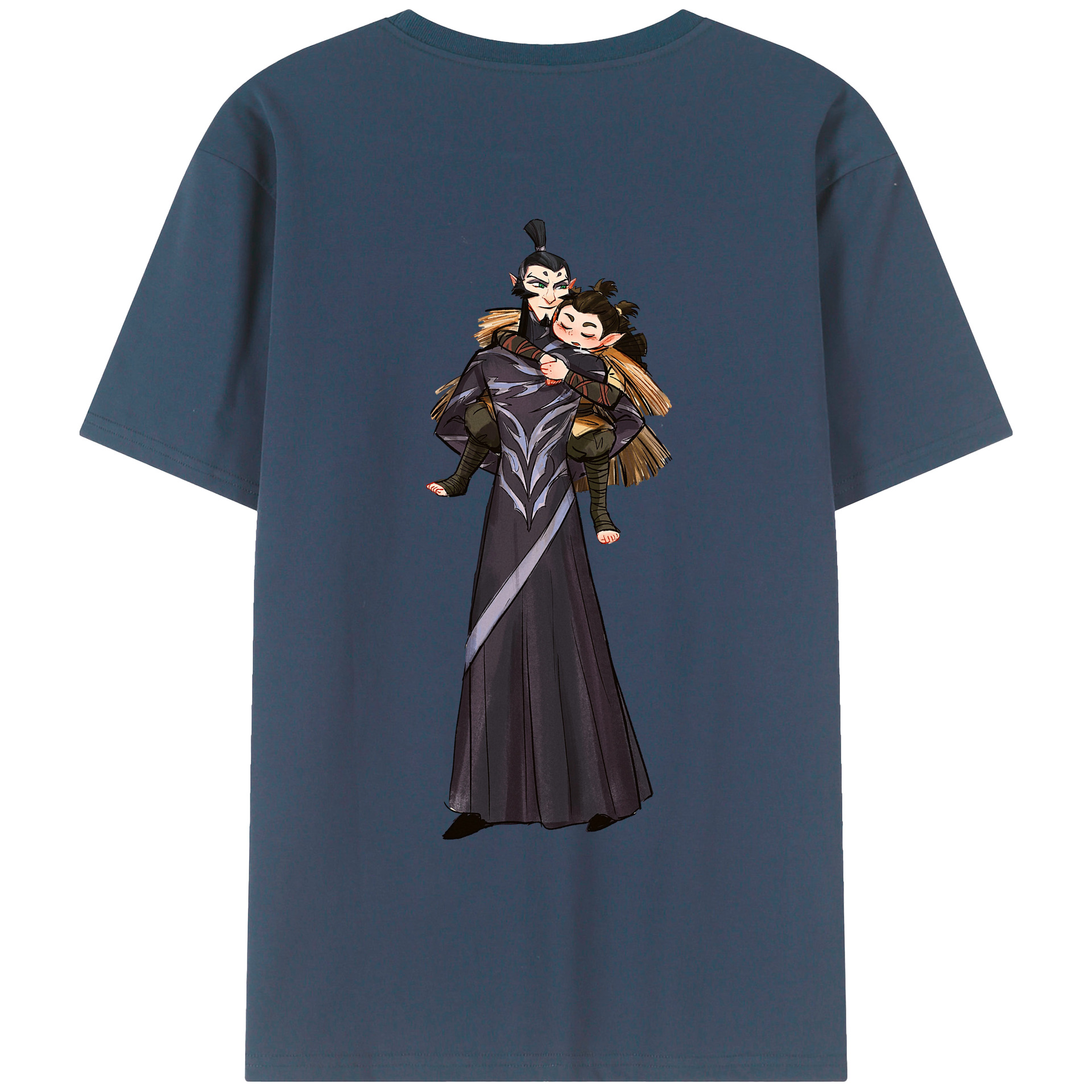 （画像用） Ne Zha 2 ナタ 魔童の大暴れ 綿100％ メンズ半袖Tシャツ（バックプリント） 通気性