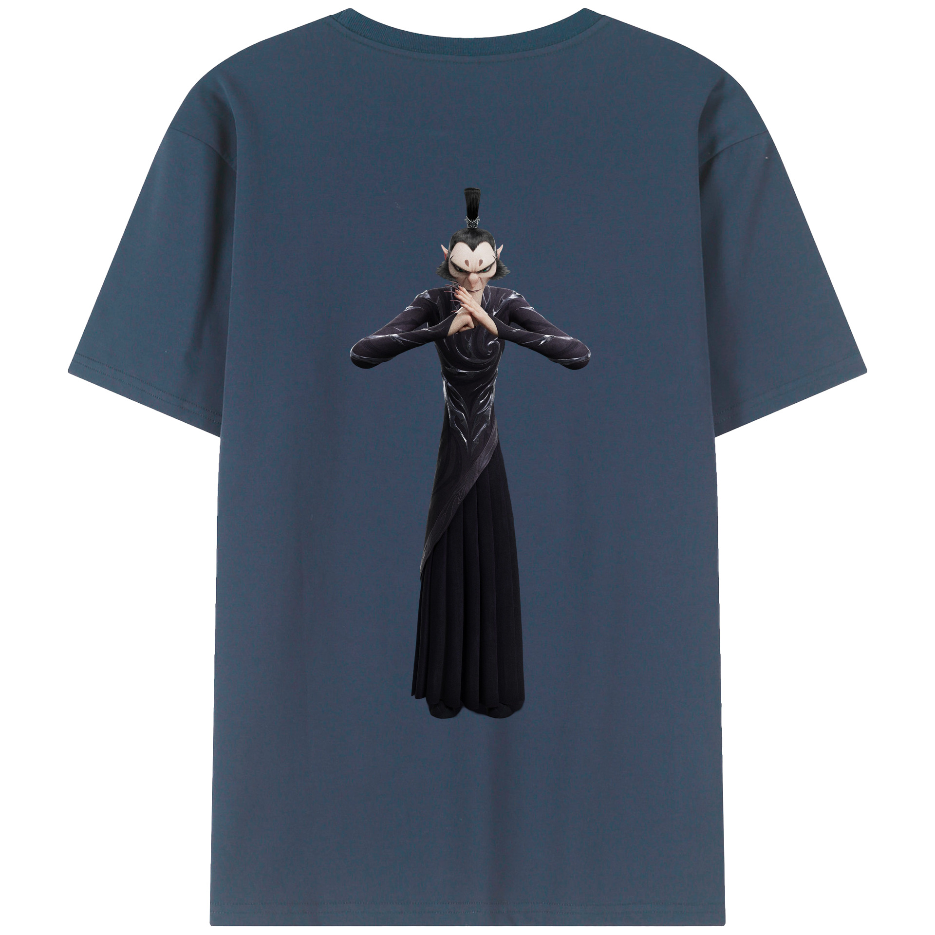 （画像用） Ne Zha 2 ナタ 魔童の大暴れ 綿100％ メンズ半袖Tシャツ（バックプリント） 通気性