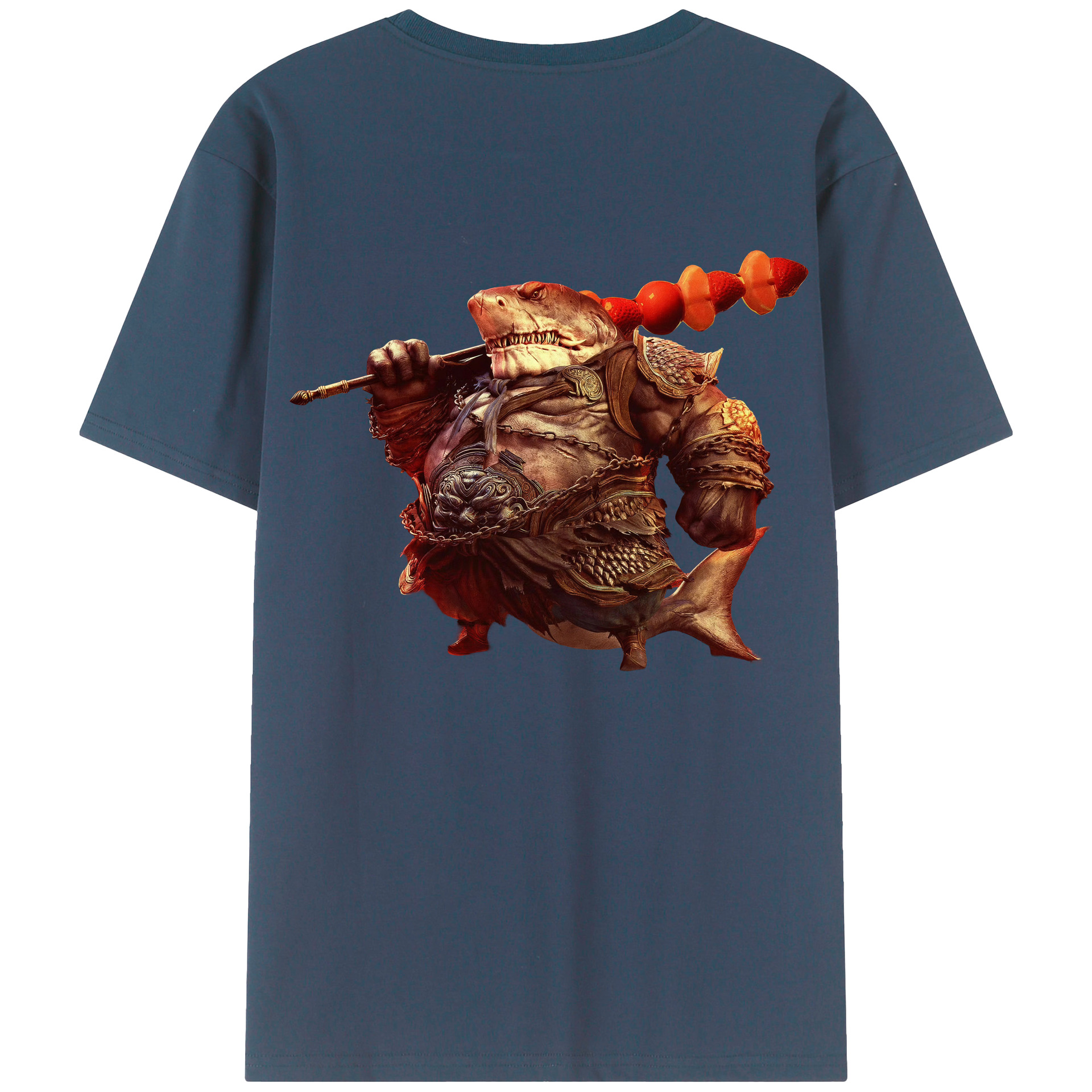 （画像用） Ne Zha 2 ナタ 魔童の大暴れ 綿100％ メンズ半袖Tシャツ（バックプリント） 通気性