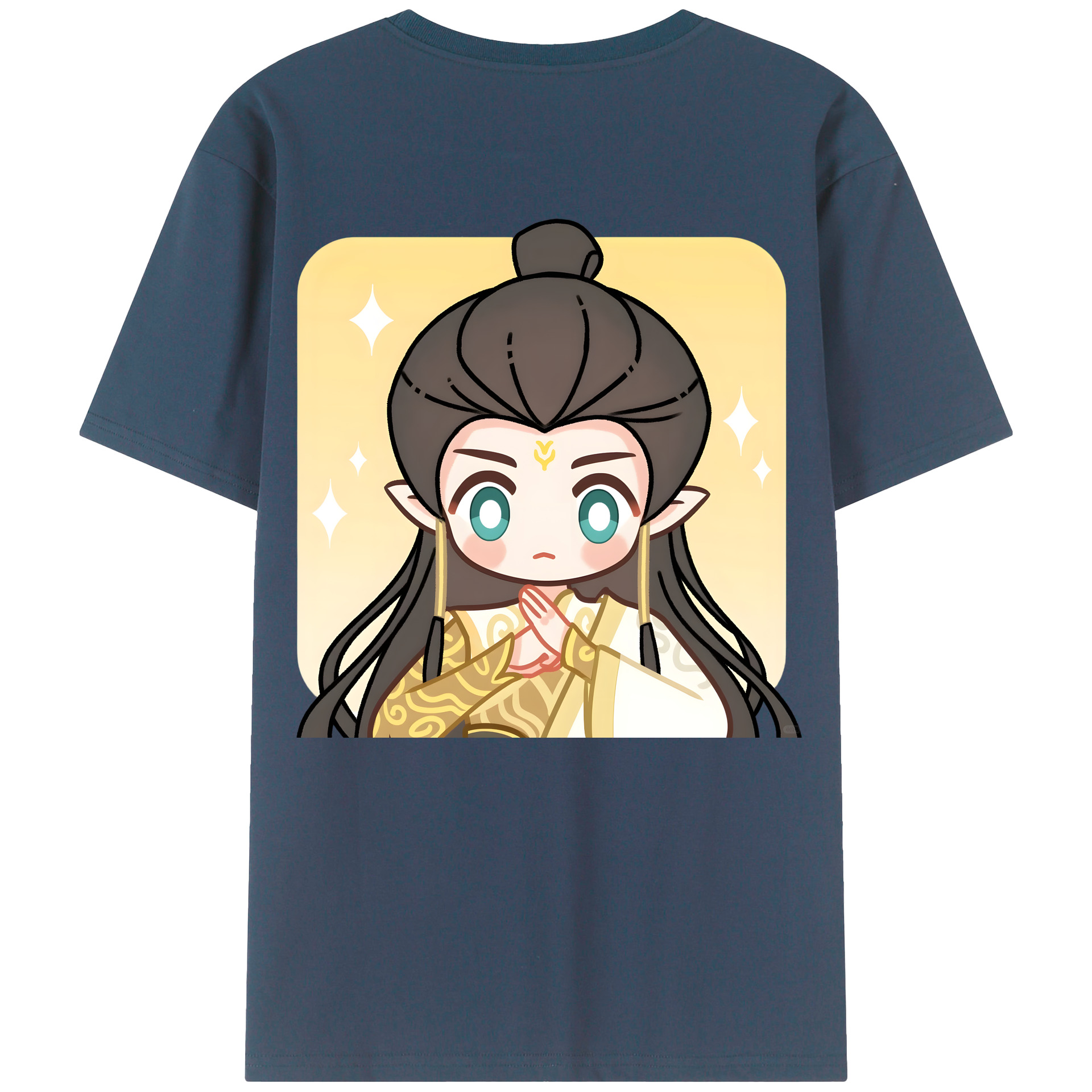 （画像用） Ne Zha 2 ナタ 魔童の大暴れ 綿100％ メンズ半袖Tシャツ（バックプリント） 通気性