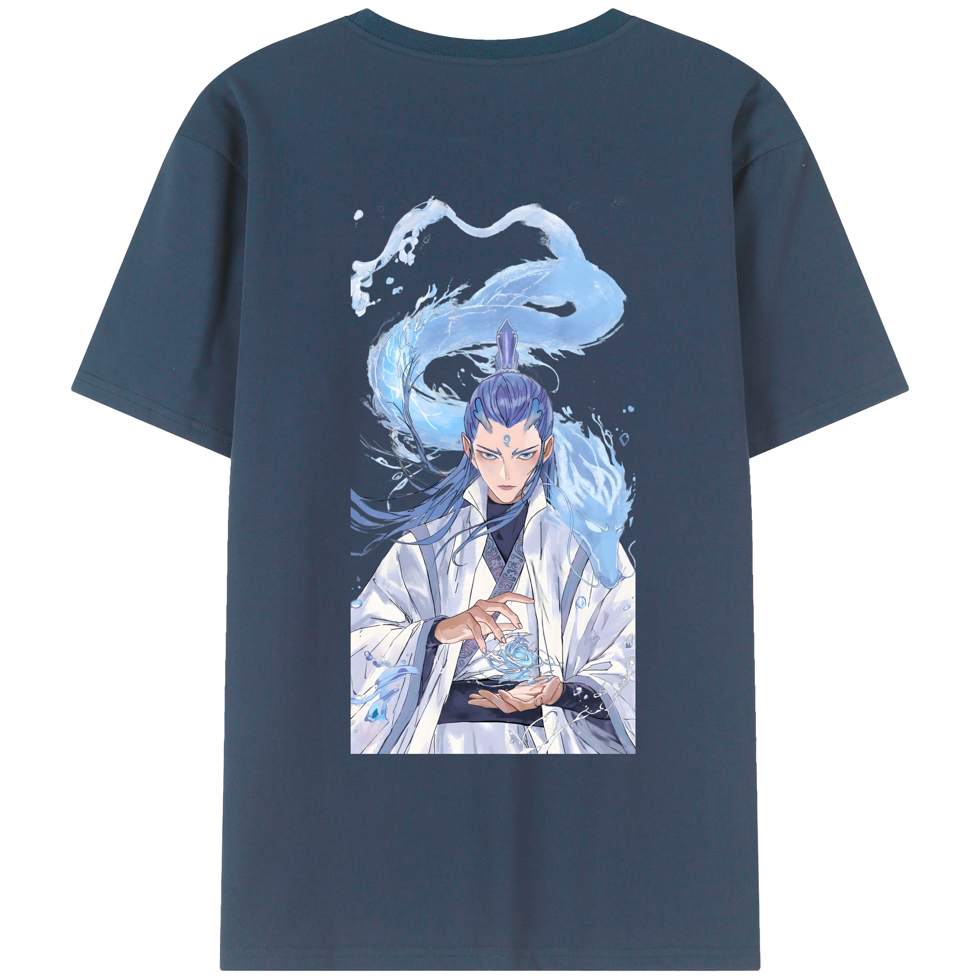 （画像用） Ne Zha 2 ナタ 魔童の大暴れ 綿100％ メンズ半袖Tシャツ（バックプリント） 通気性