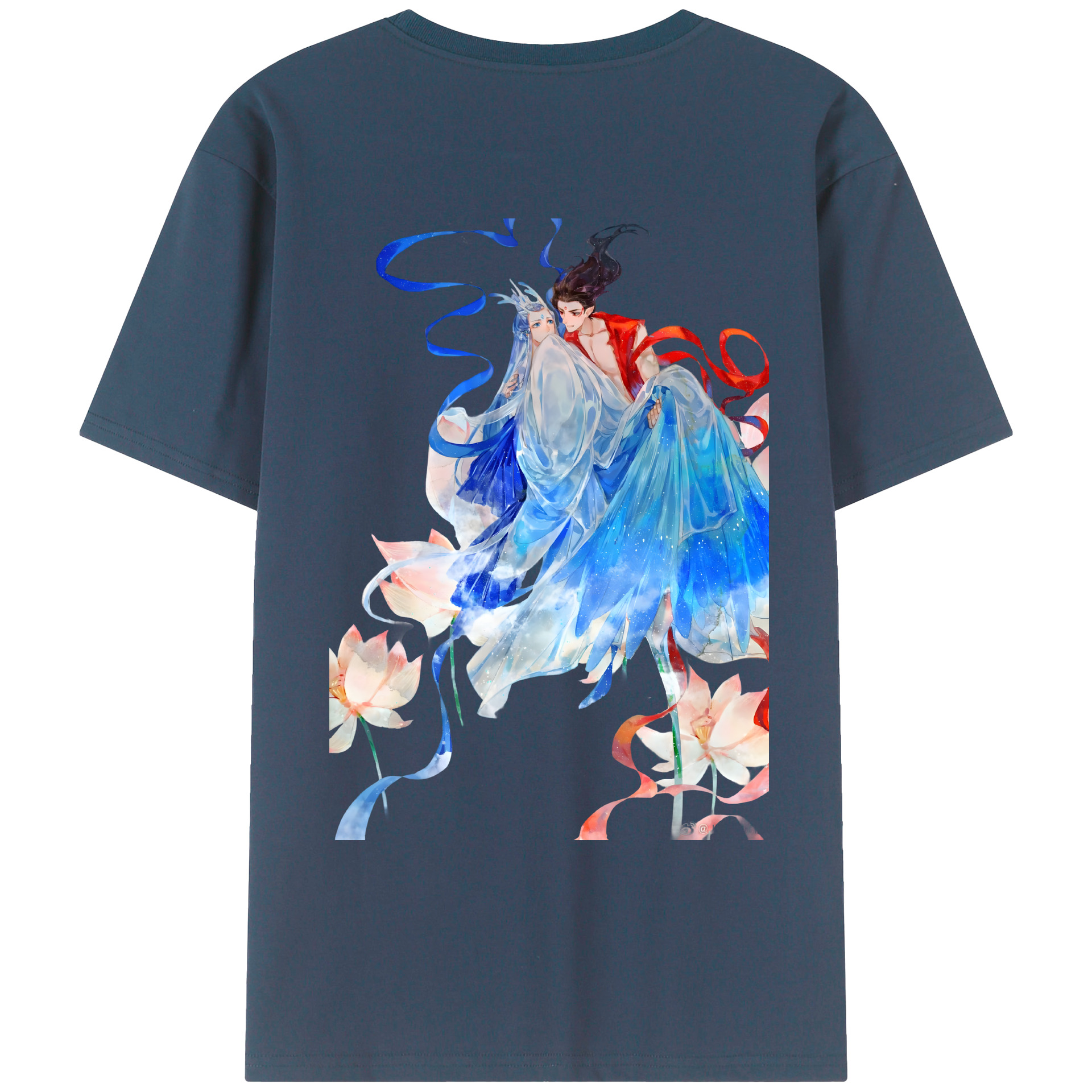 （画像用） Ne Zha 2 ナタ 魔童の大暴れ 綿100％ メンズ半袖Tシャツ（バックプリント） 通気性